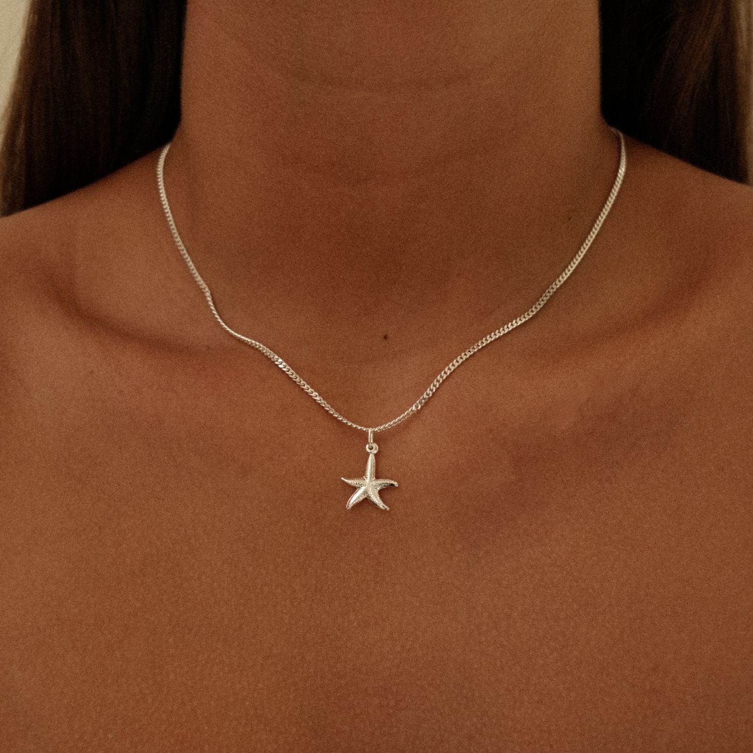 Ketting met zilveren zeester hanger
