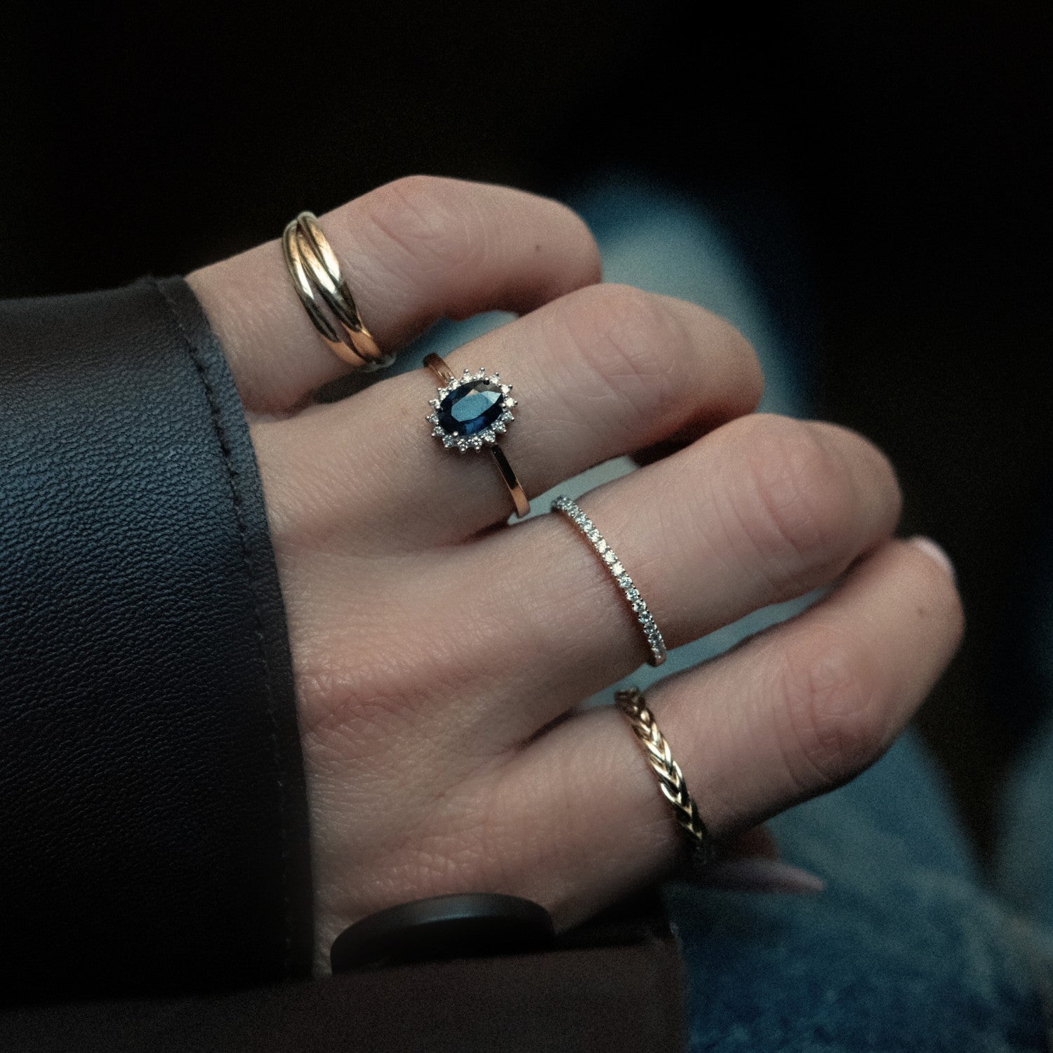 Lady di ring and gold rings