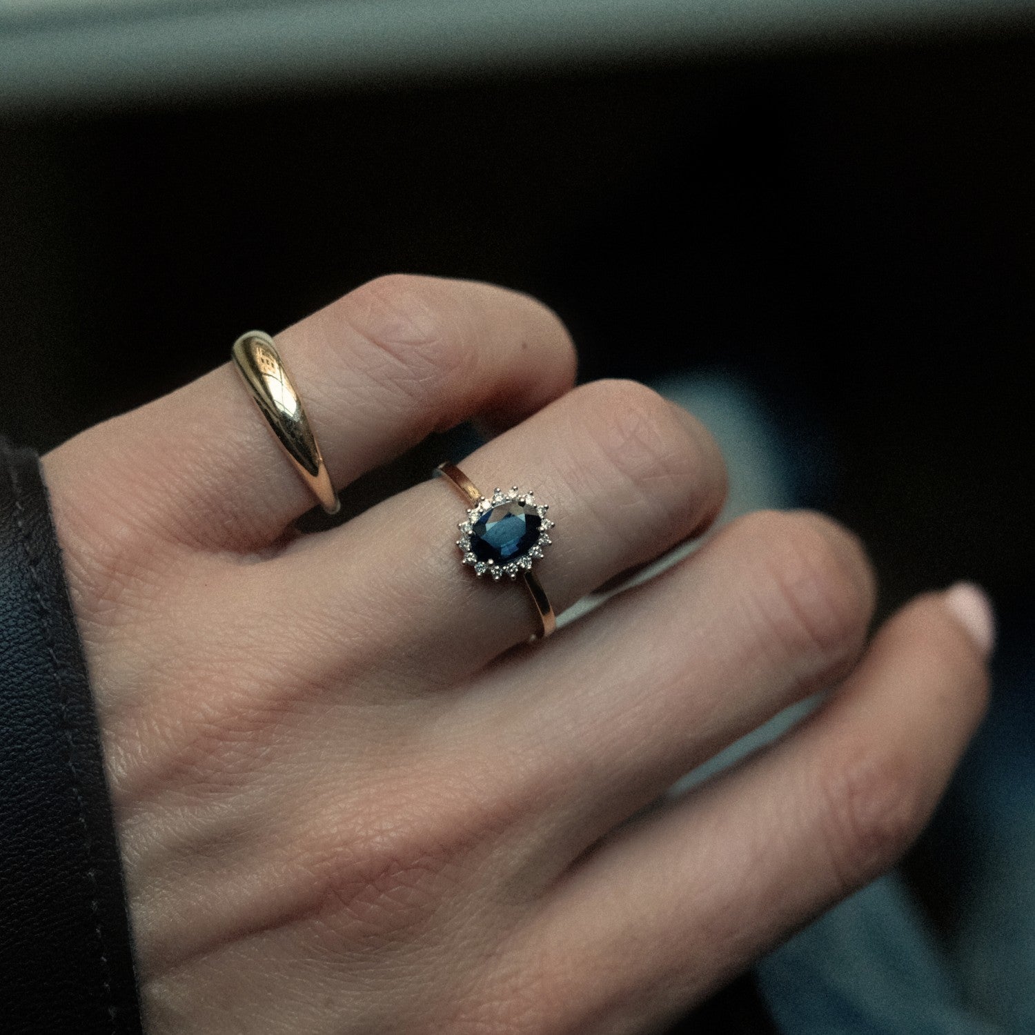 Lady di ring saffier diamant