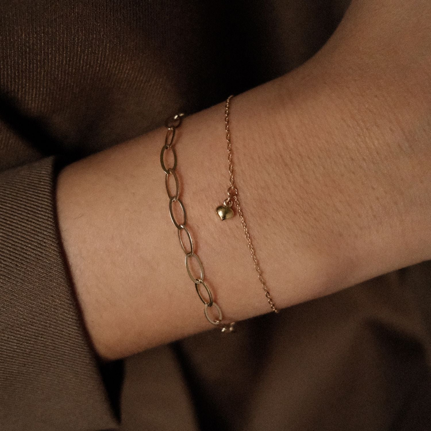 Mini Hart en Ovale Schakel Armband