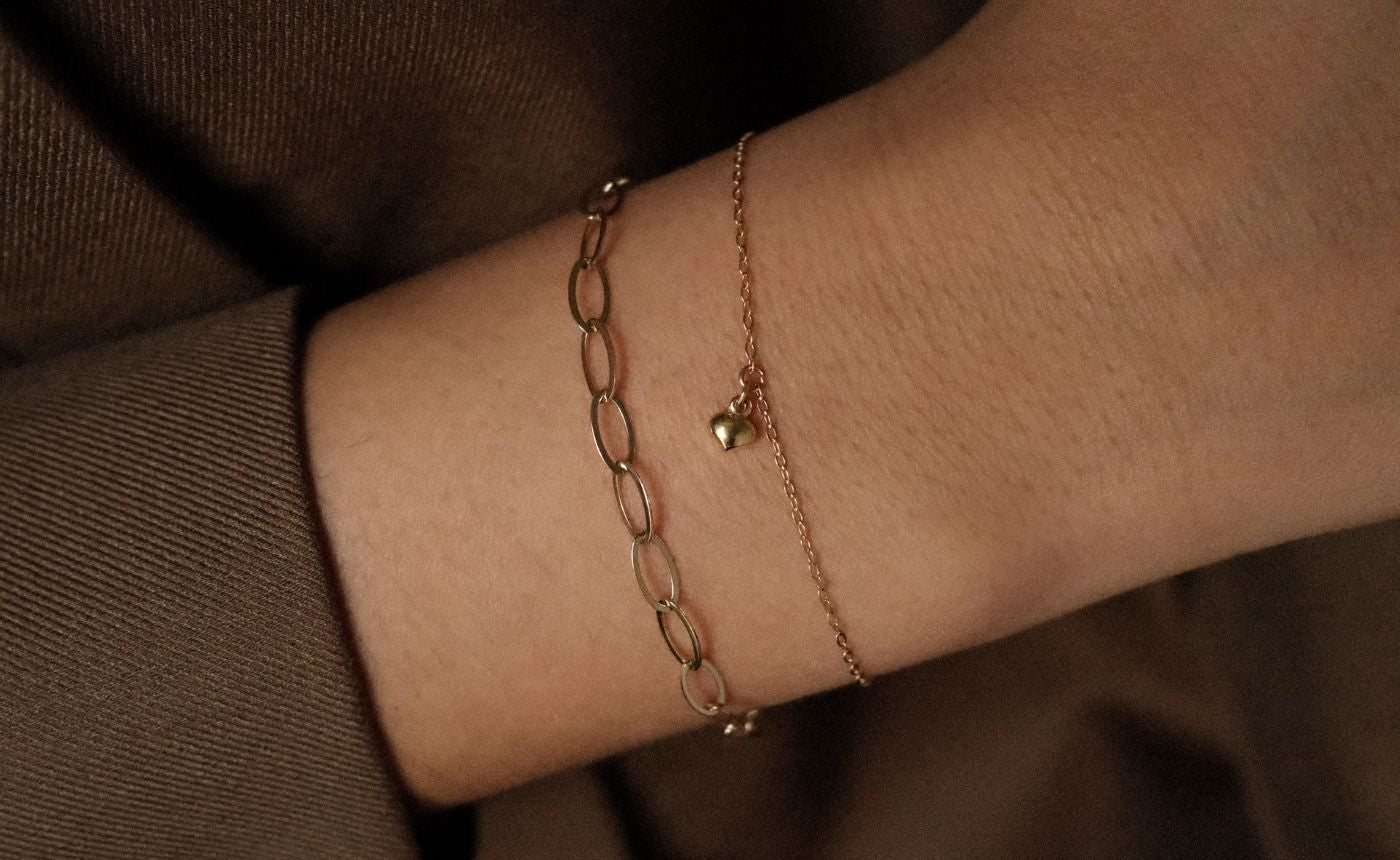 Mini Heart and Oval Link Bracelet