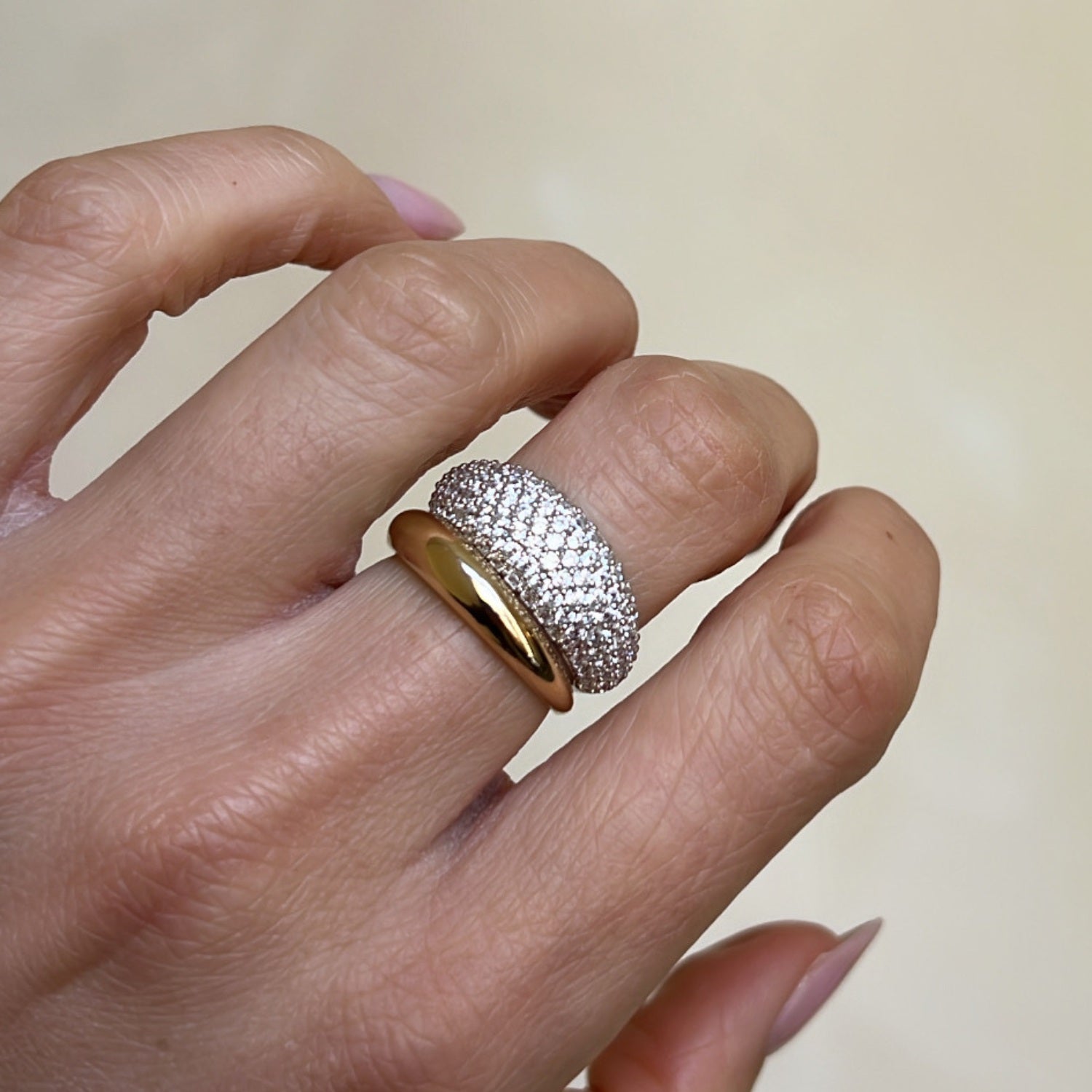Multi Kristallen Ring Groot