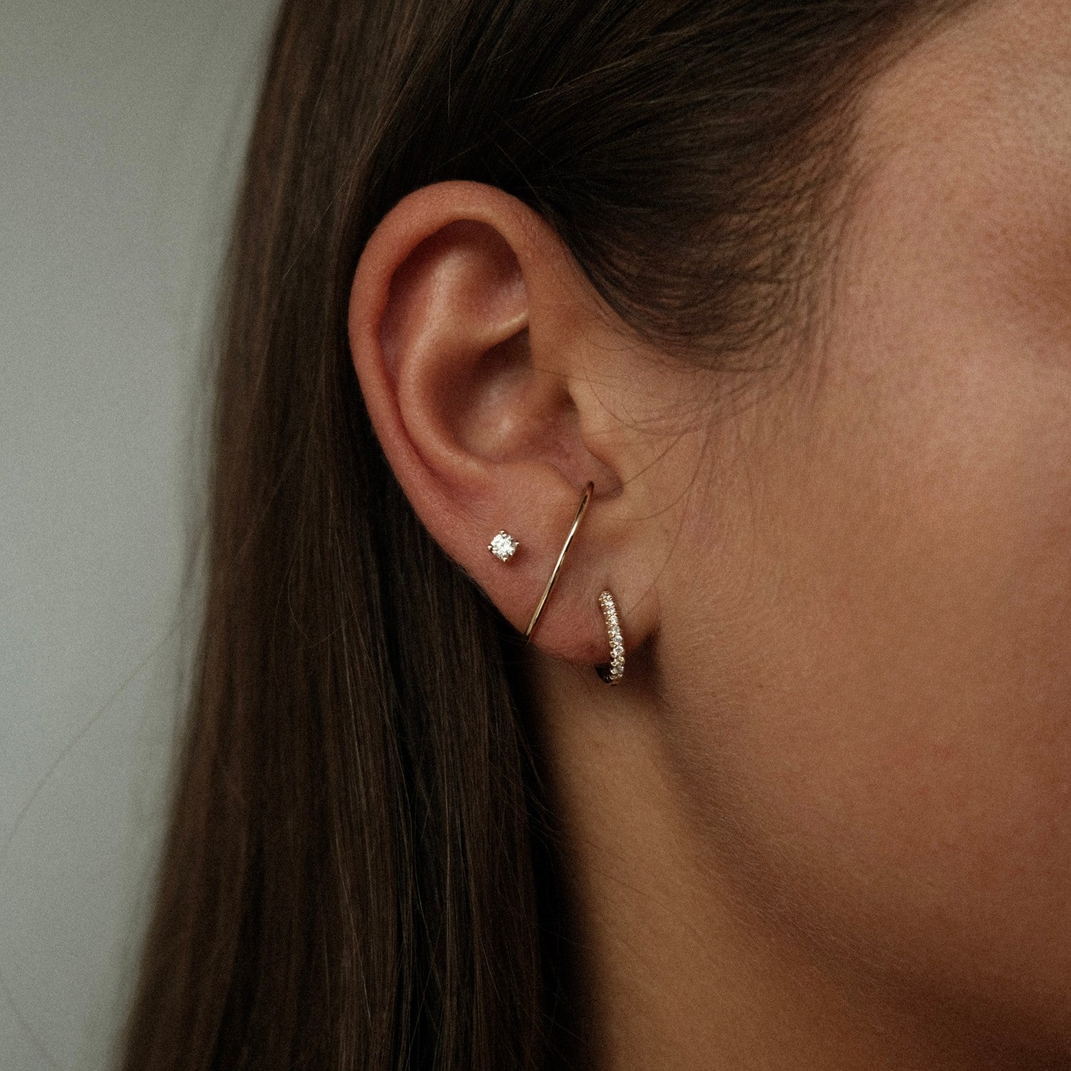 Oorbel combinatie met suspender