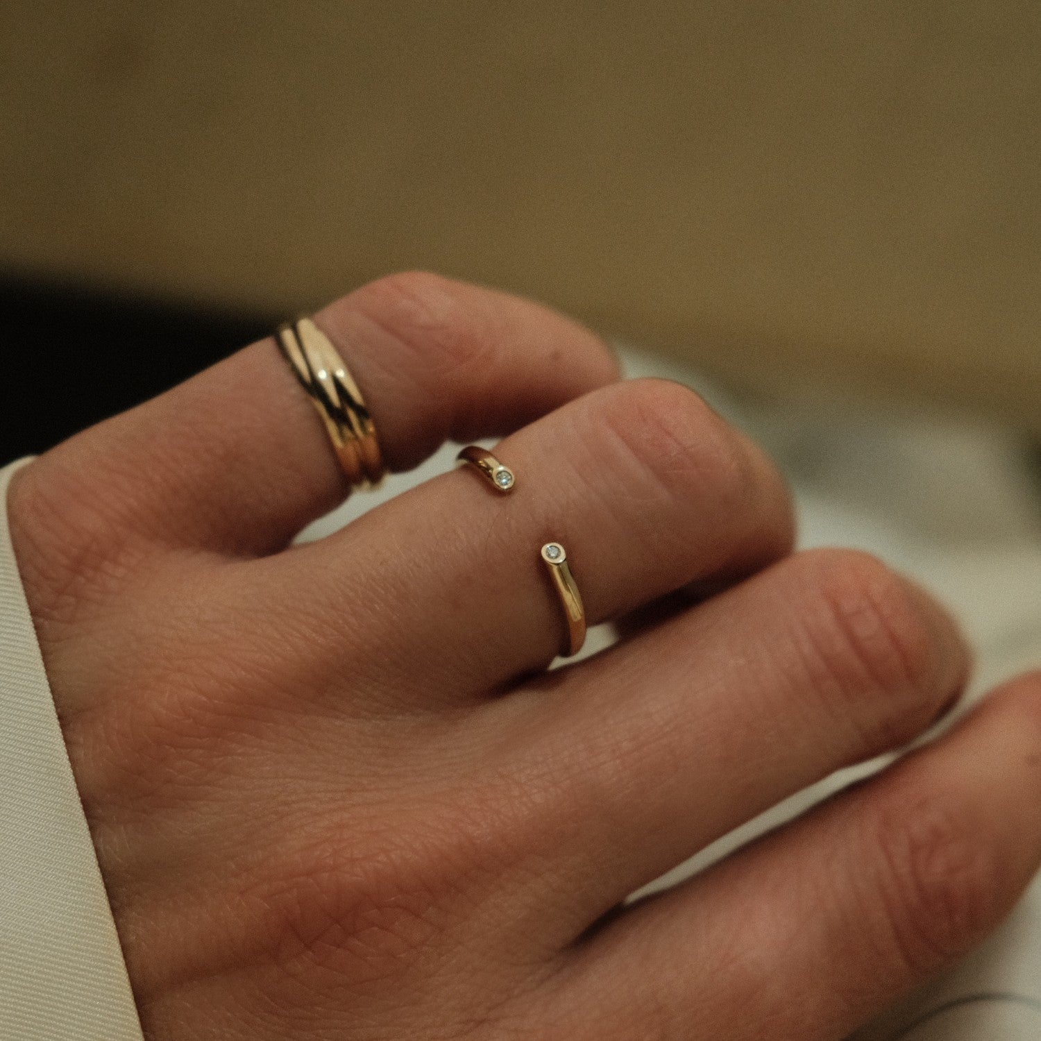 Open diamond ring