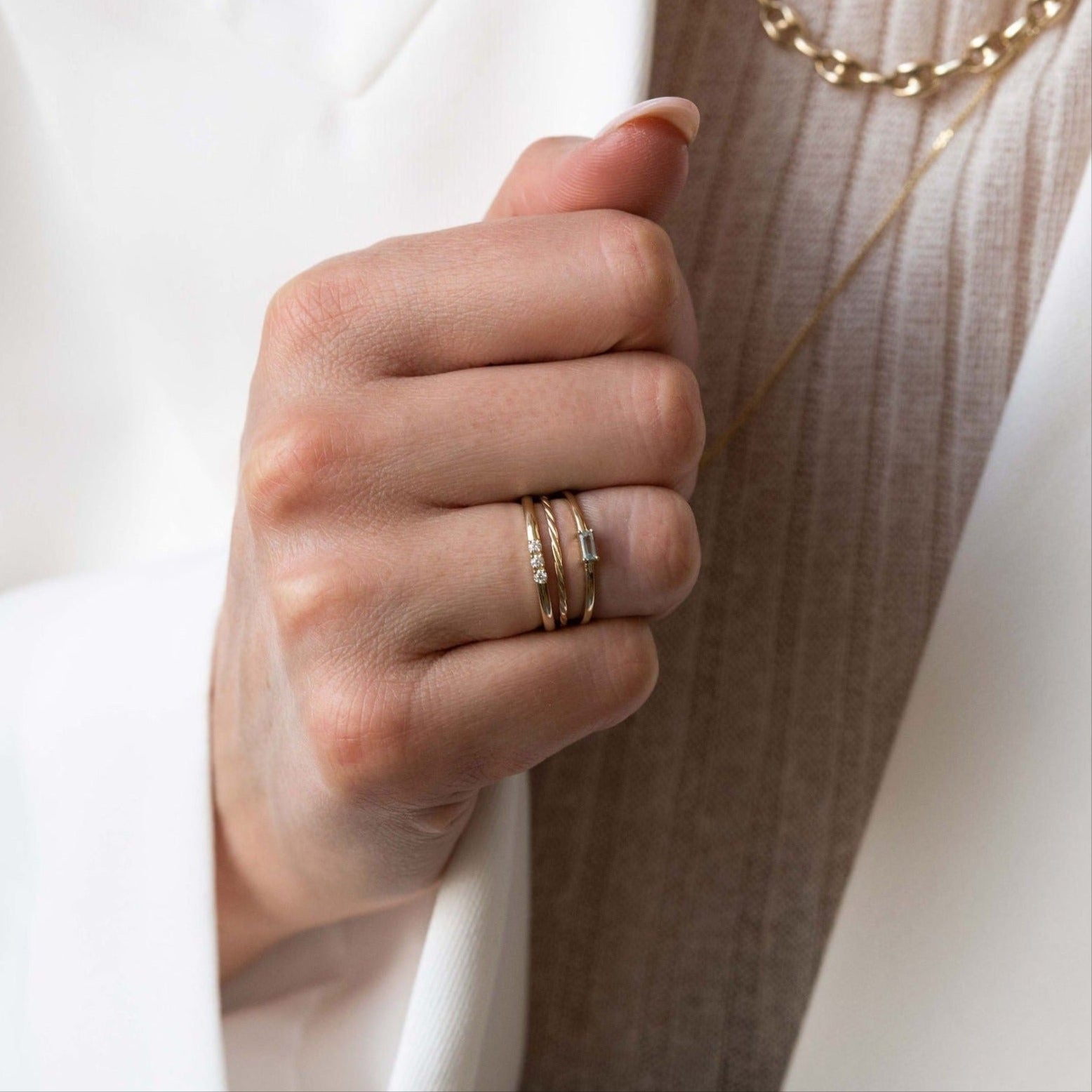 Aquamarine Baguette Ring