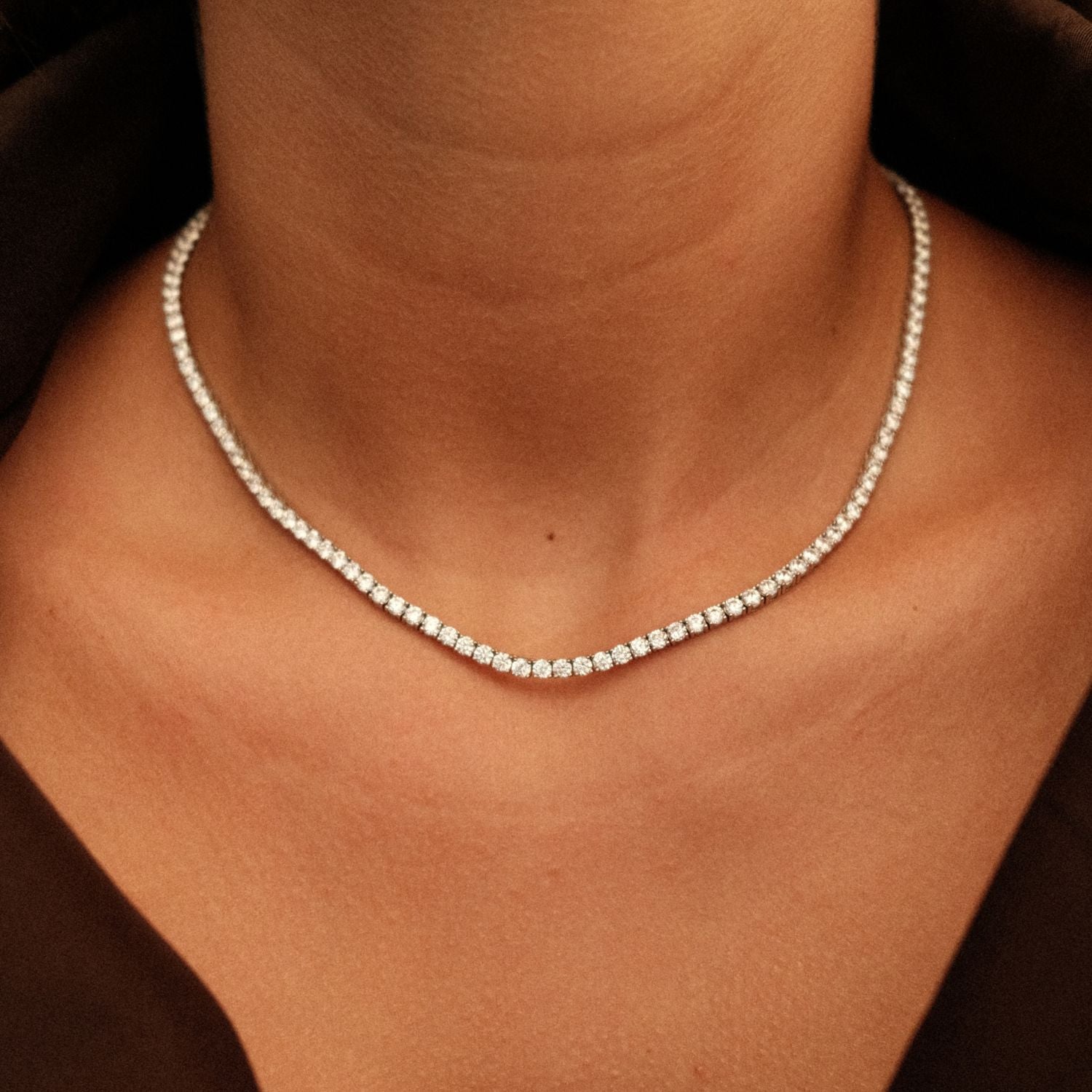 Silver Signature Tennis Necklace | Oro Jewels