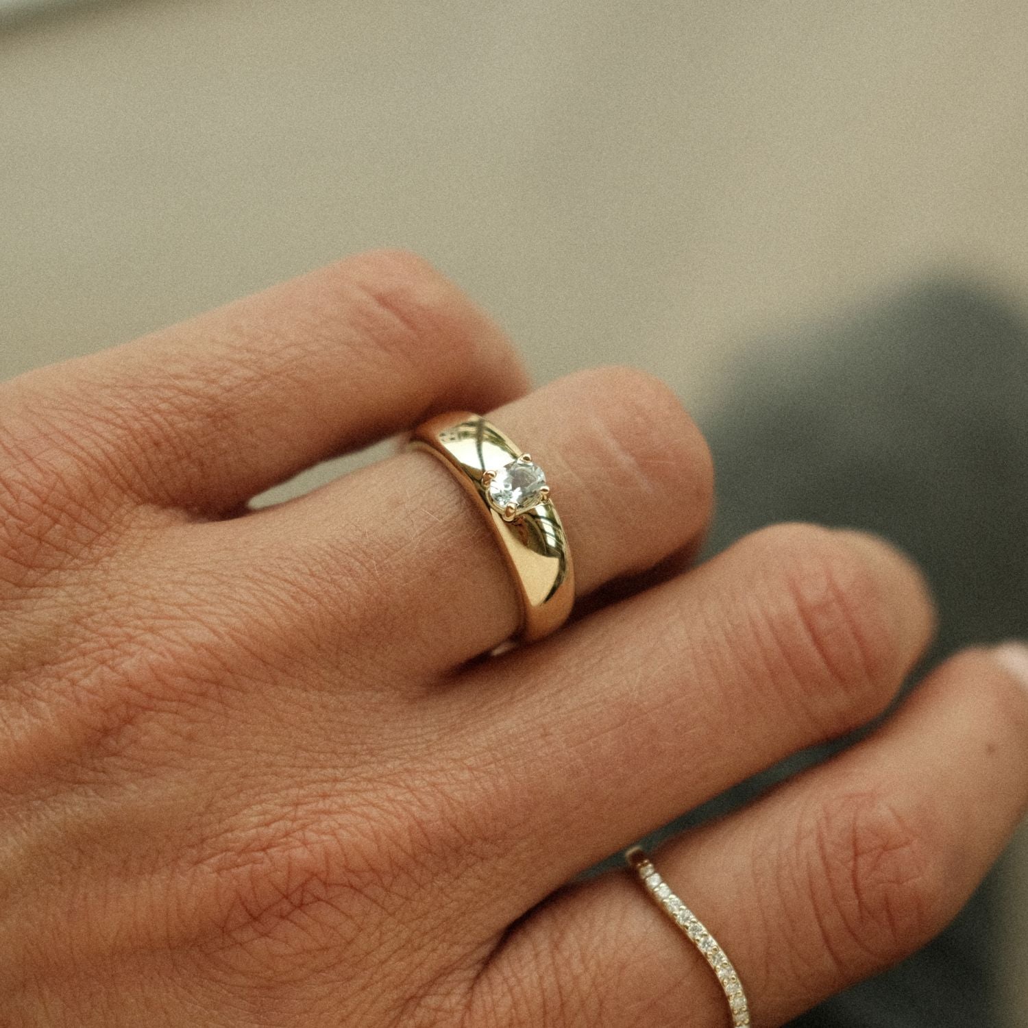 Oval Aquamarine Ring Blue