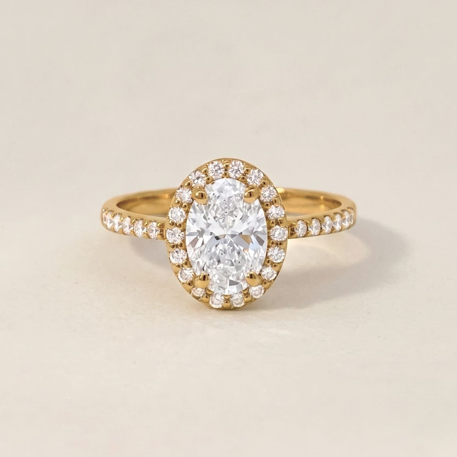 Oval Diamond Halo Ring