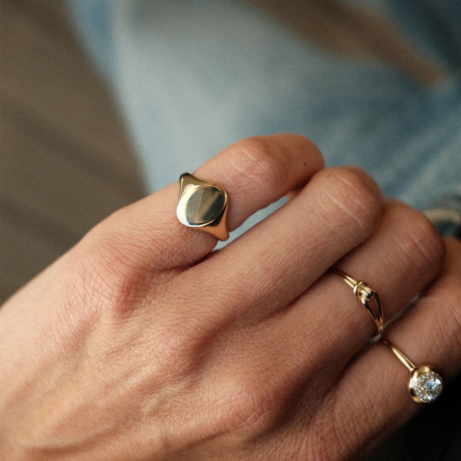 Ovale pink ring goud