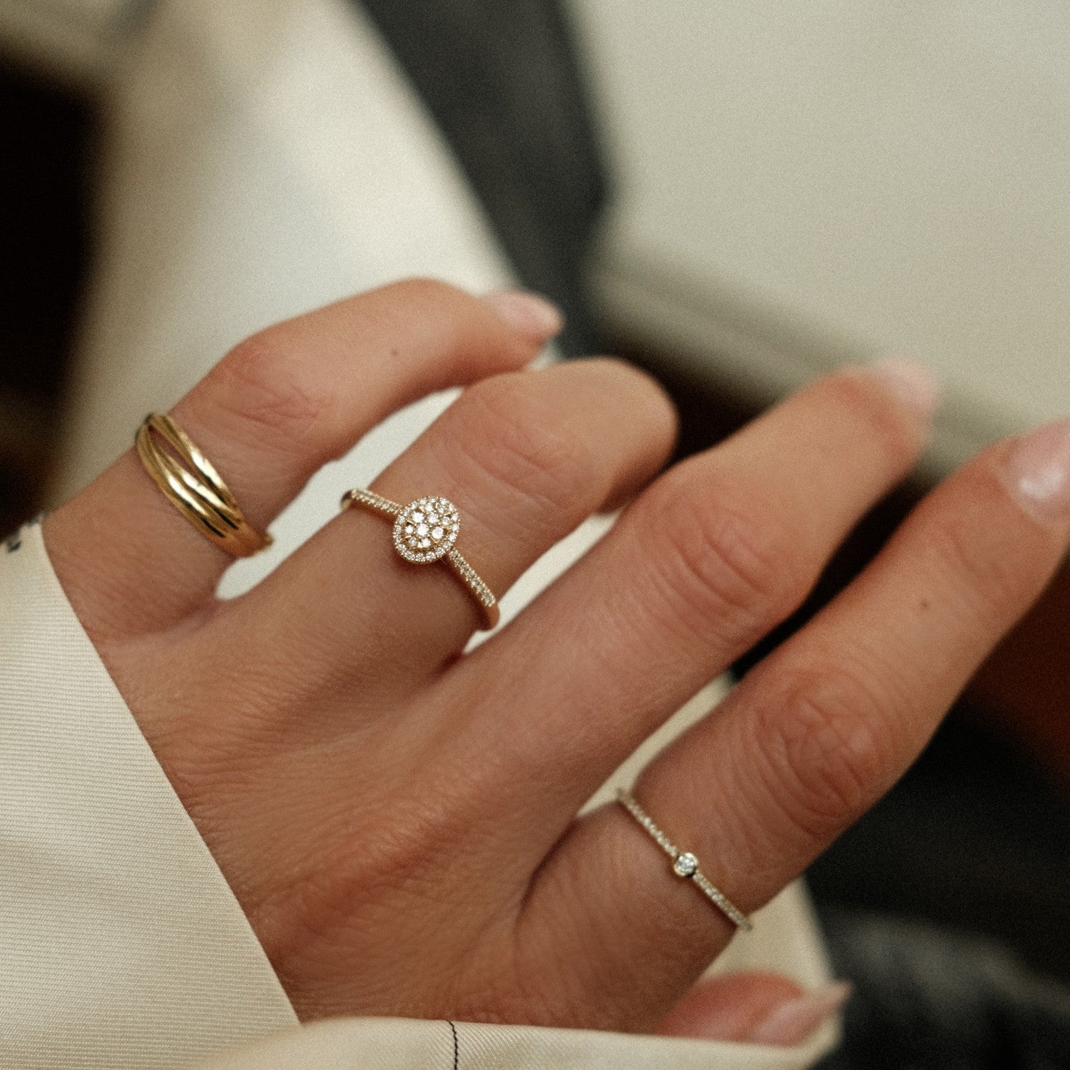 Ovale ring met briljant diamant