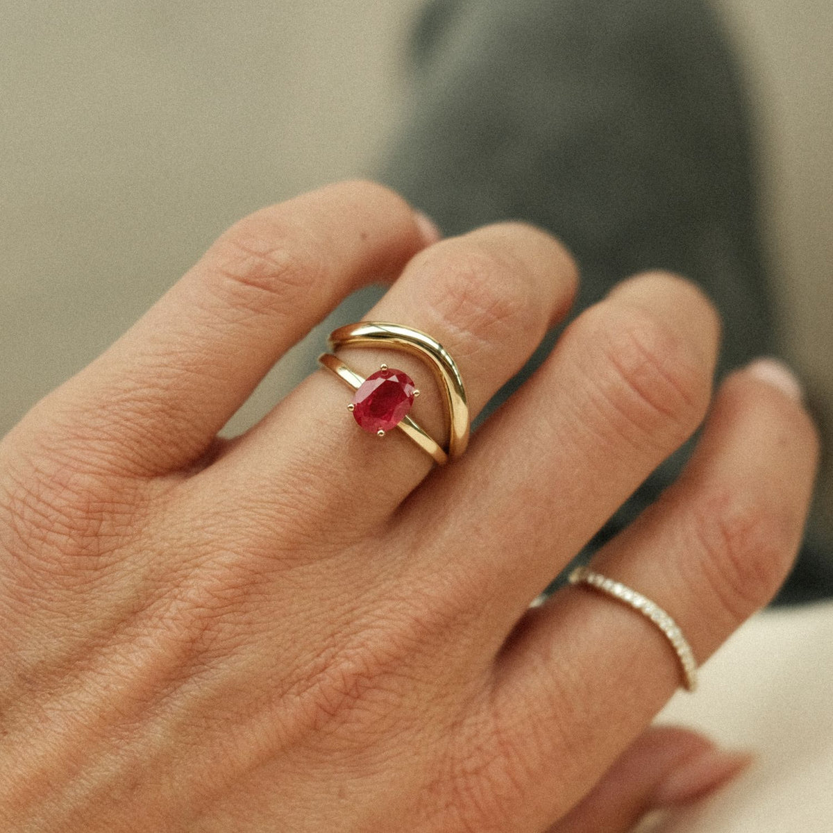 Ovale robijn ring