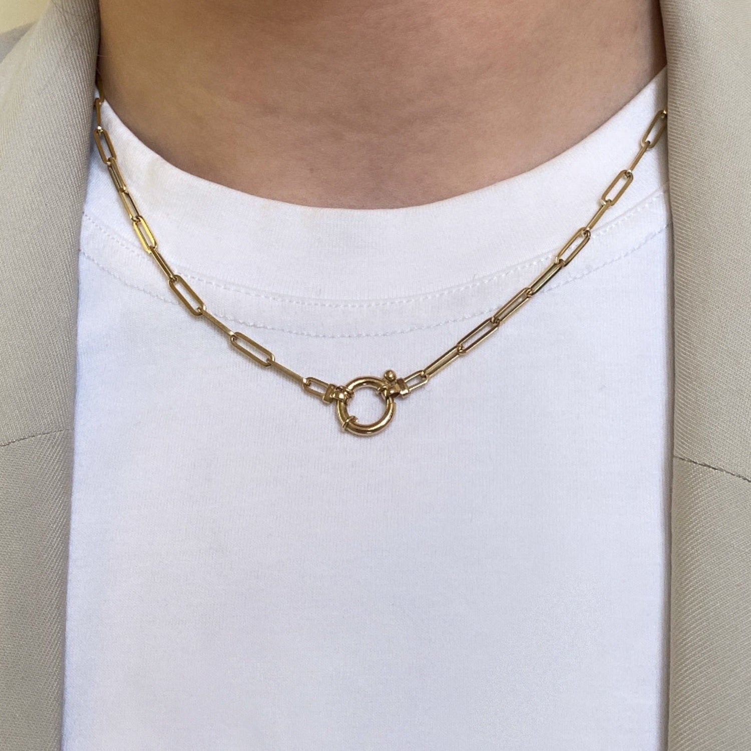 Paperclip Necklace with Springlock small