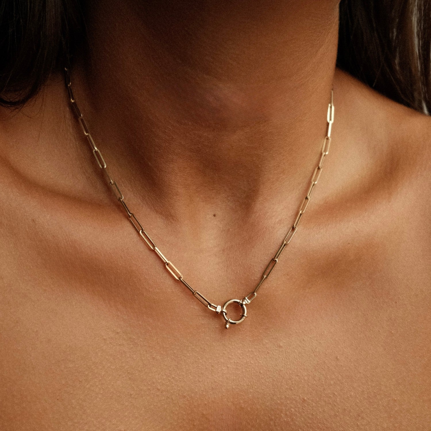 Paperclip ketting met veerslot