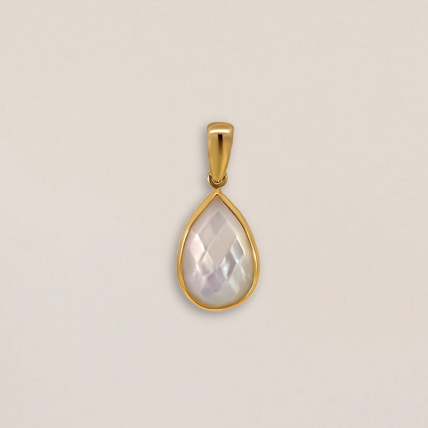 Parelmoer druppel hanger