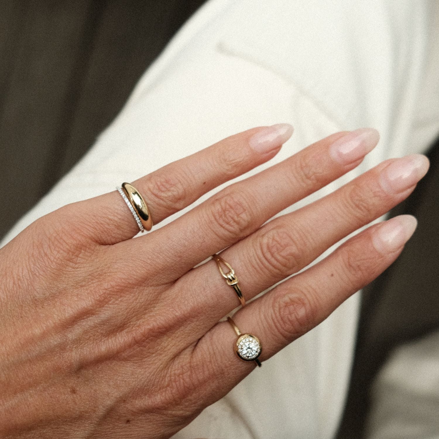 Pink ring set diamant