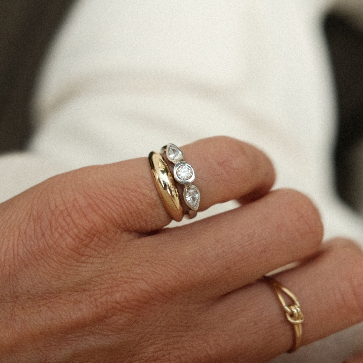 Pink ring set goud en zilver