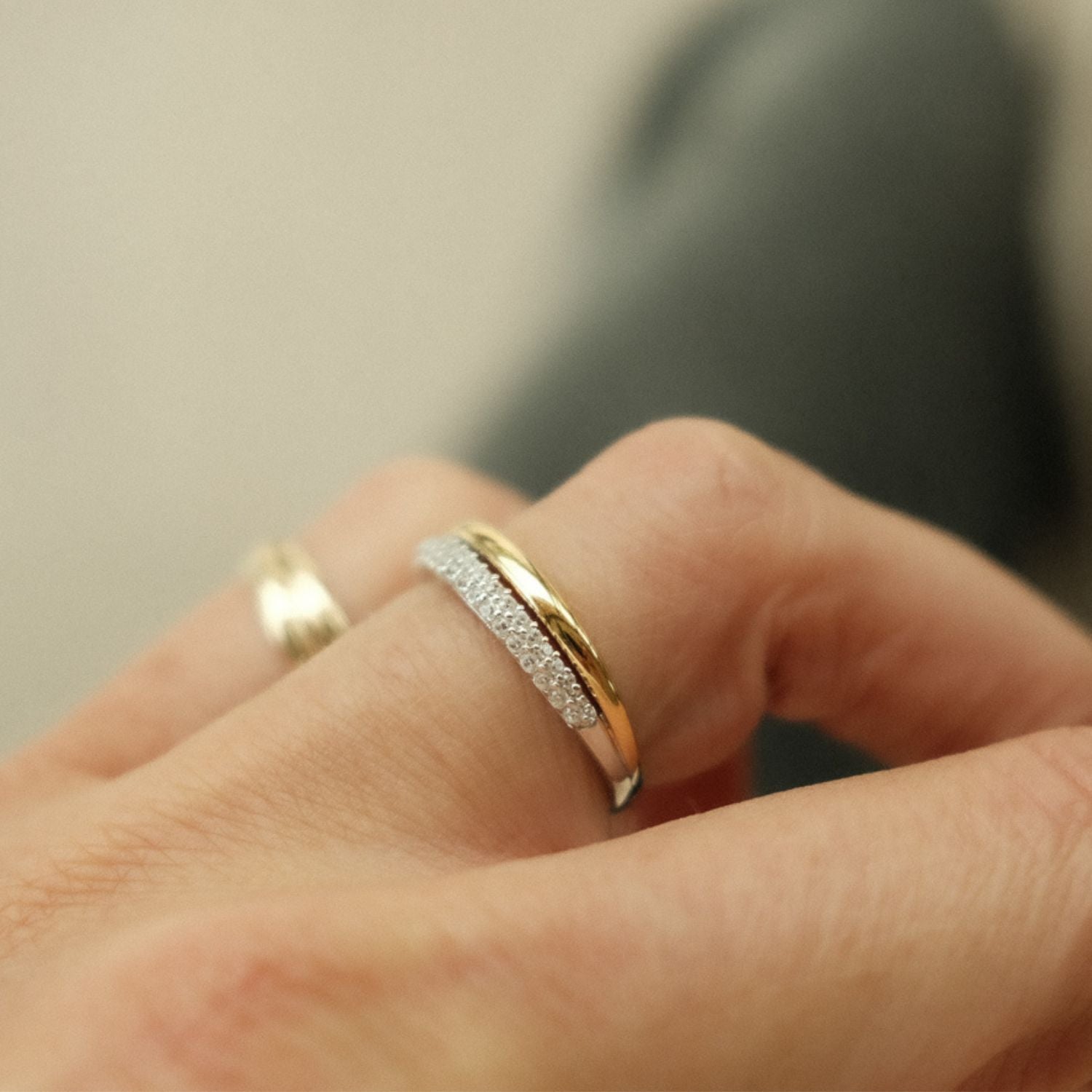 Ring met Goud Zilver en Kristal