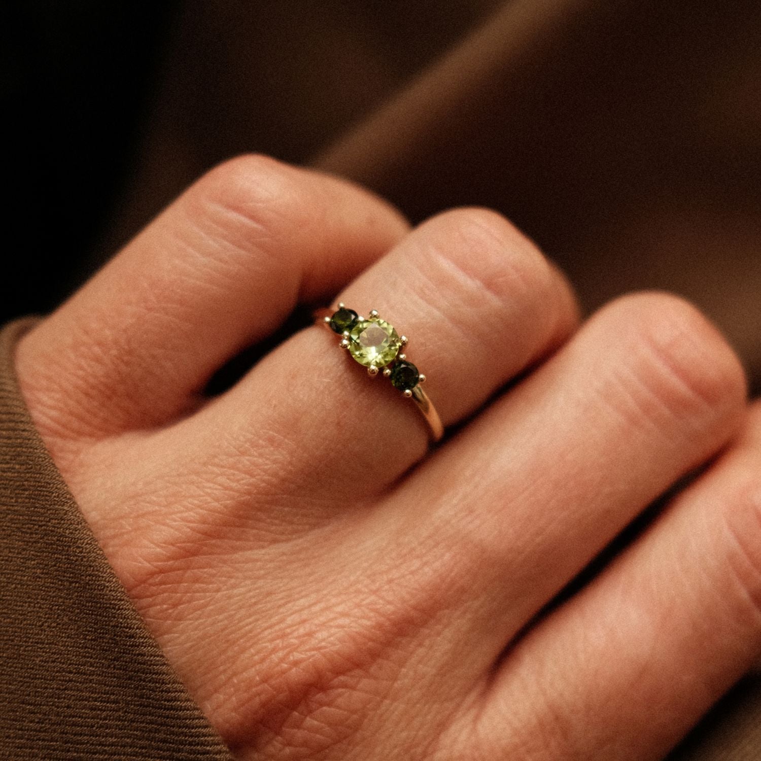 Ring met Groene Edelstenen Oro