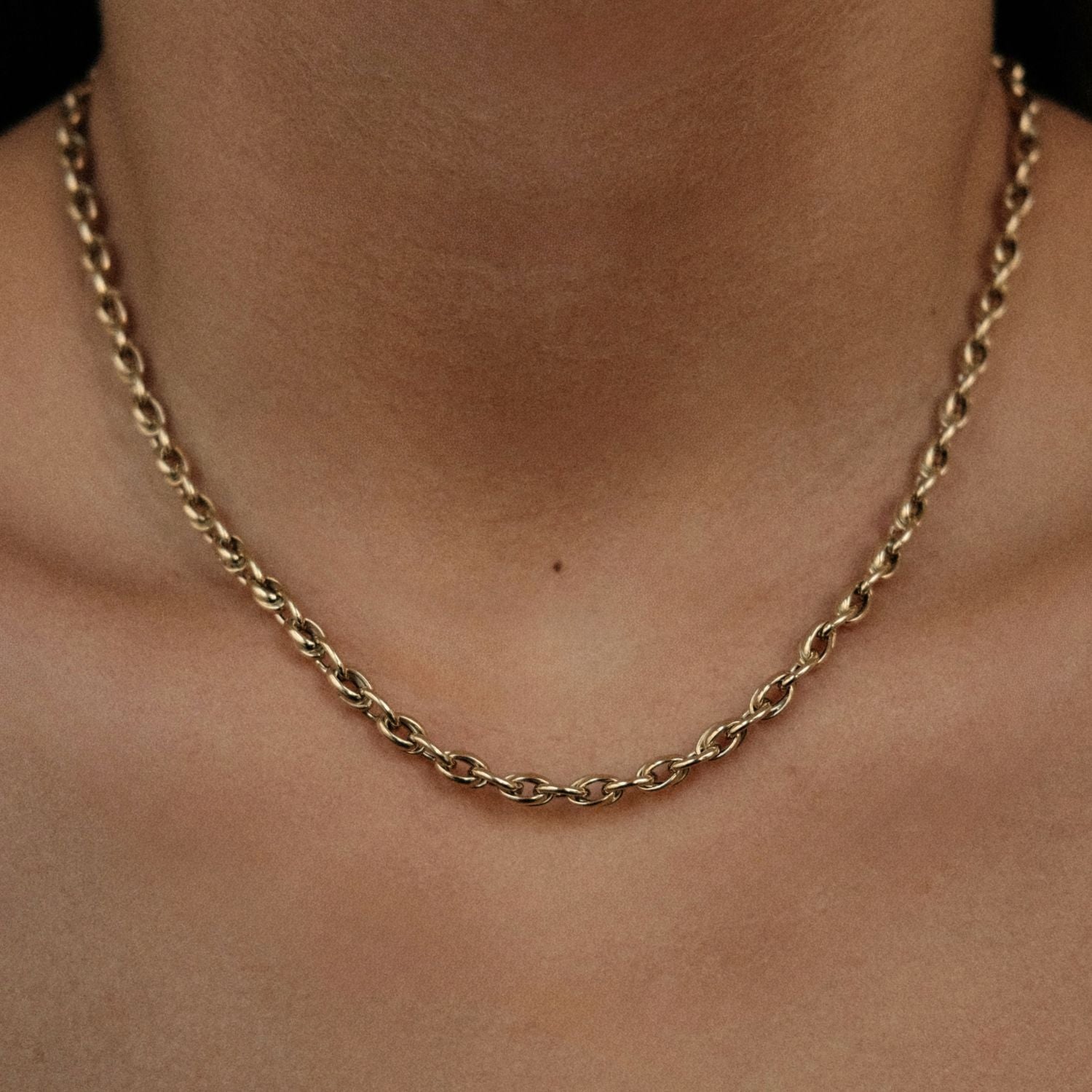 Ronde Unieke Schakelketting Goud