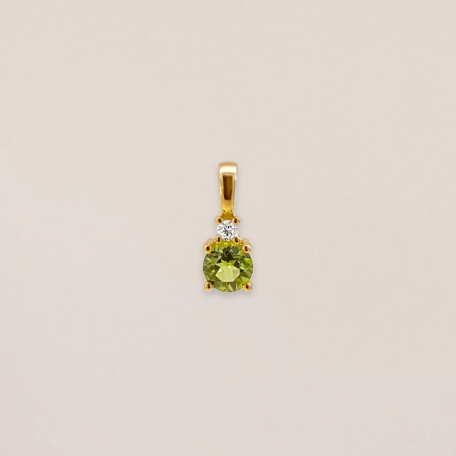 Ronde geboortesteen bedel met diamant