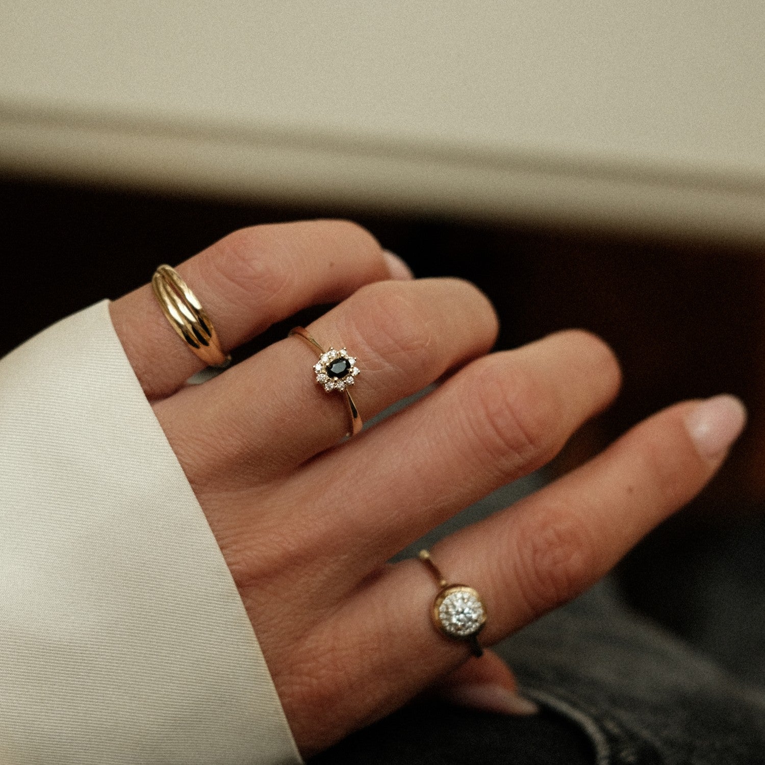 Saffier diamant lady di ring