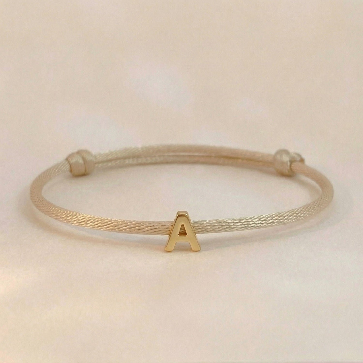 Satin Bracelet Initial Charm