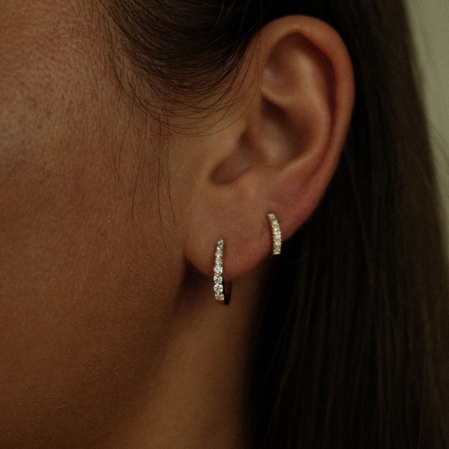 Sculpted Diamond Hoops