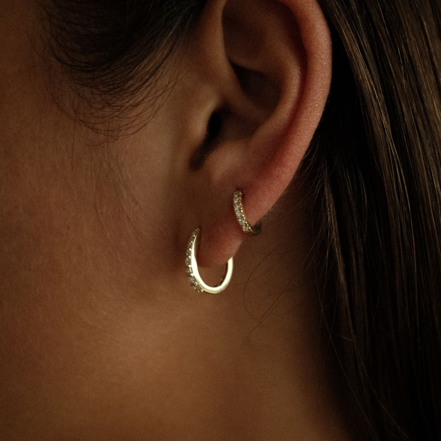 Sculpted Lab Grown Diamond Hoops