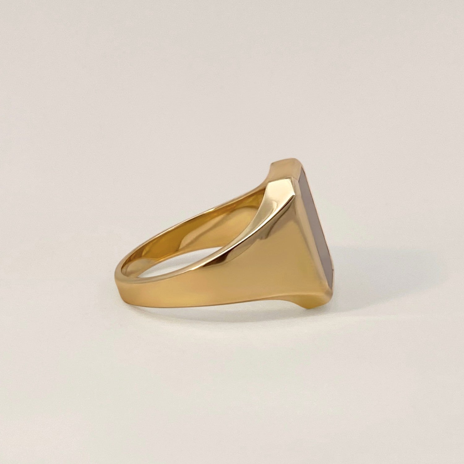 Side Onyx Signet Ring