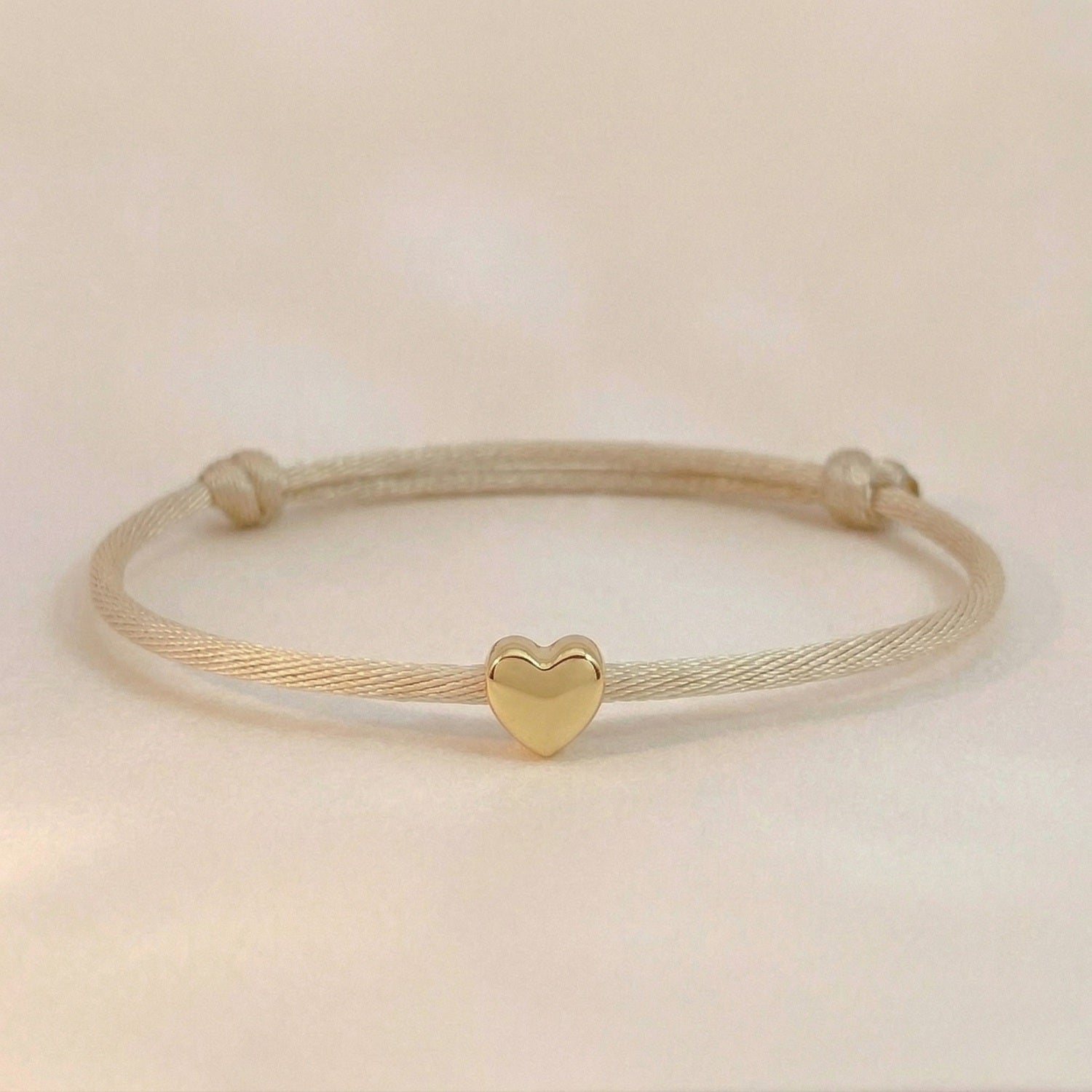 Signature Heart Charm on Satin Bracelet
