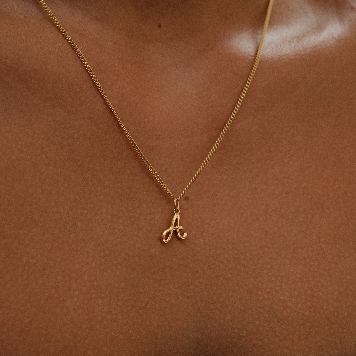 Signature Initial Necklace Letter A