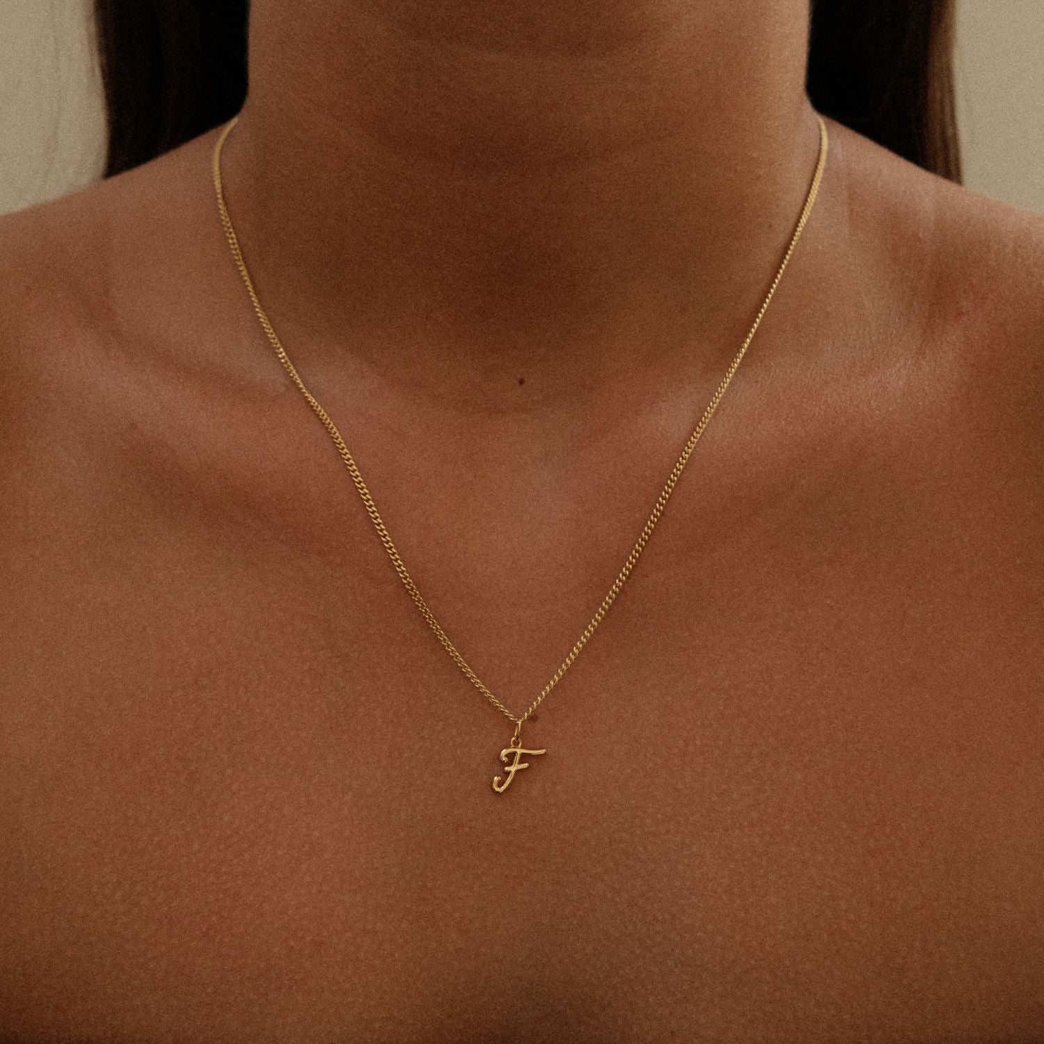 Signature Initial Necklace Letter F