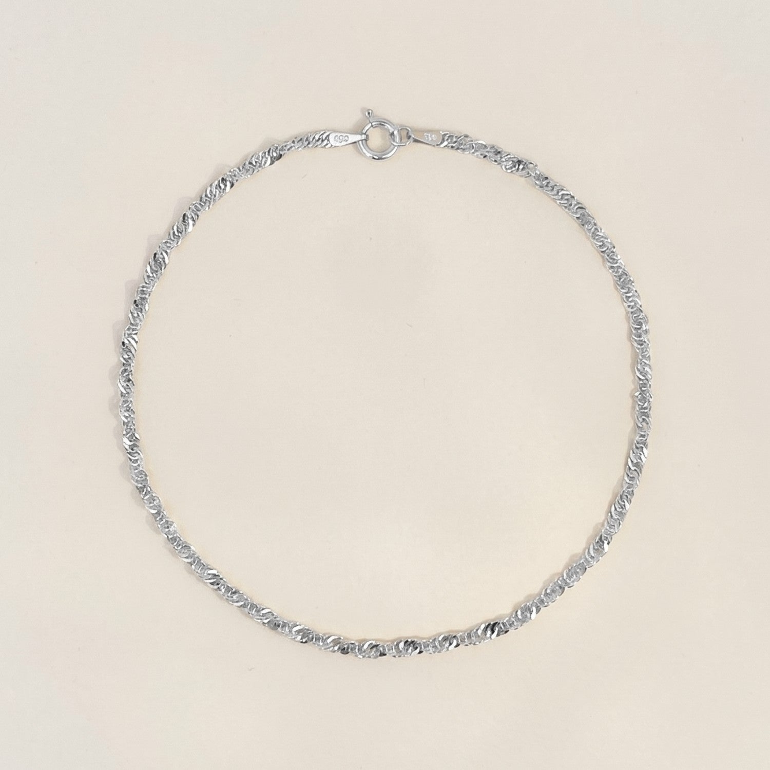 Silver Twist Anklet