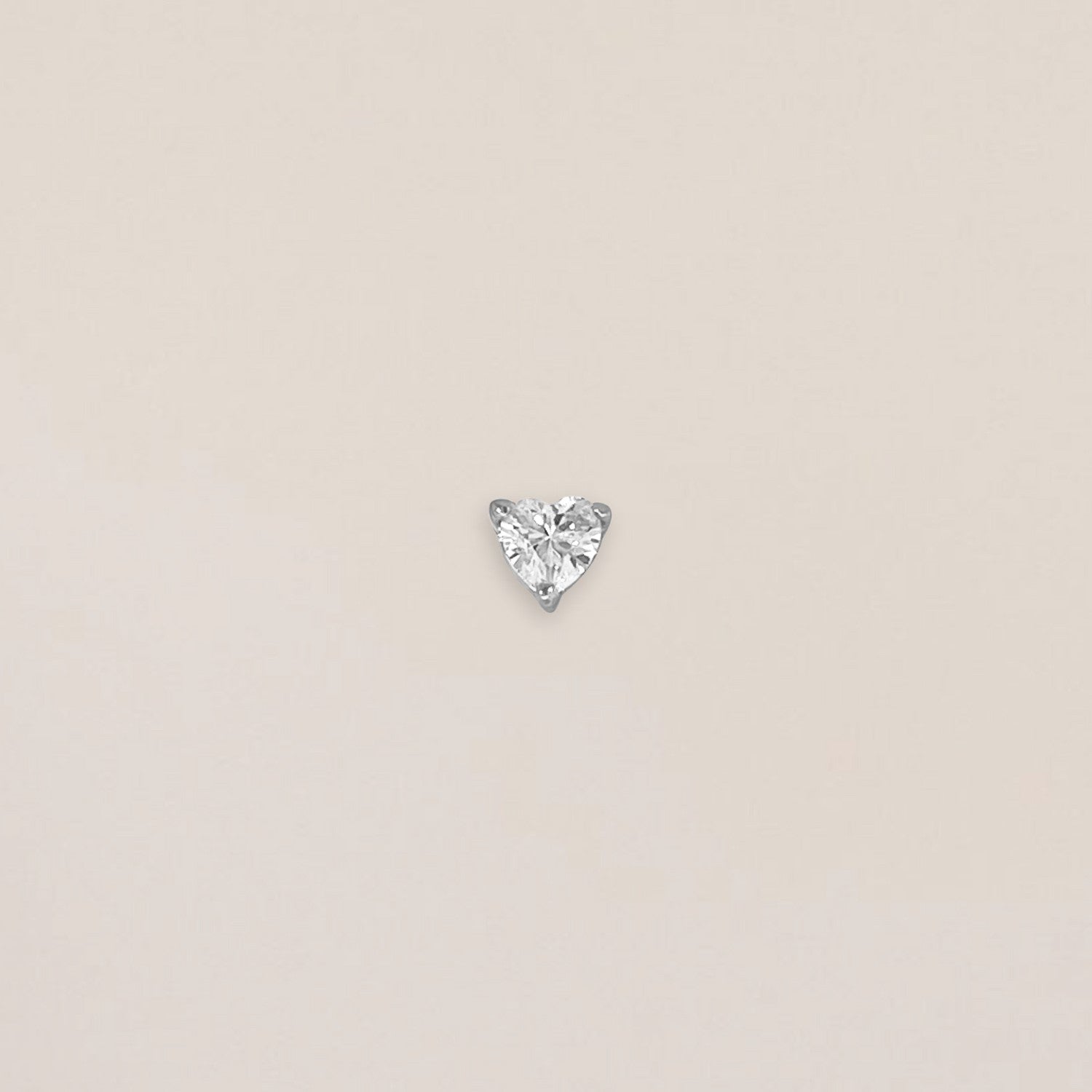 Silver Crystal Heart Piercing
