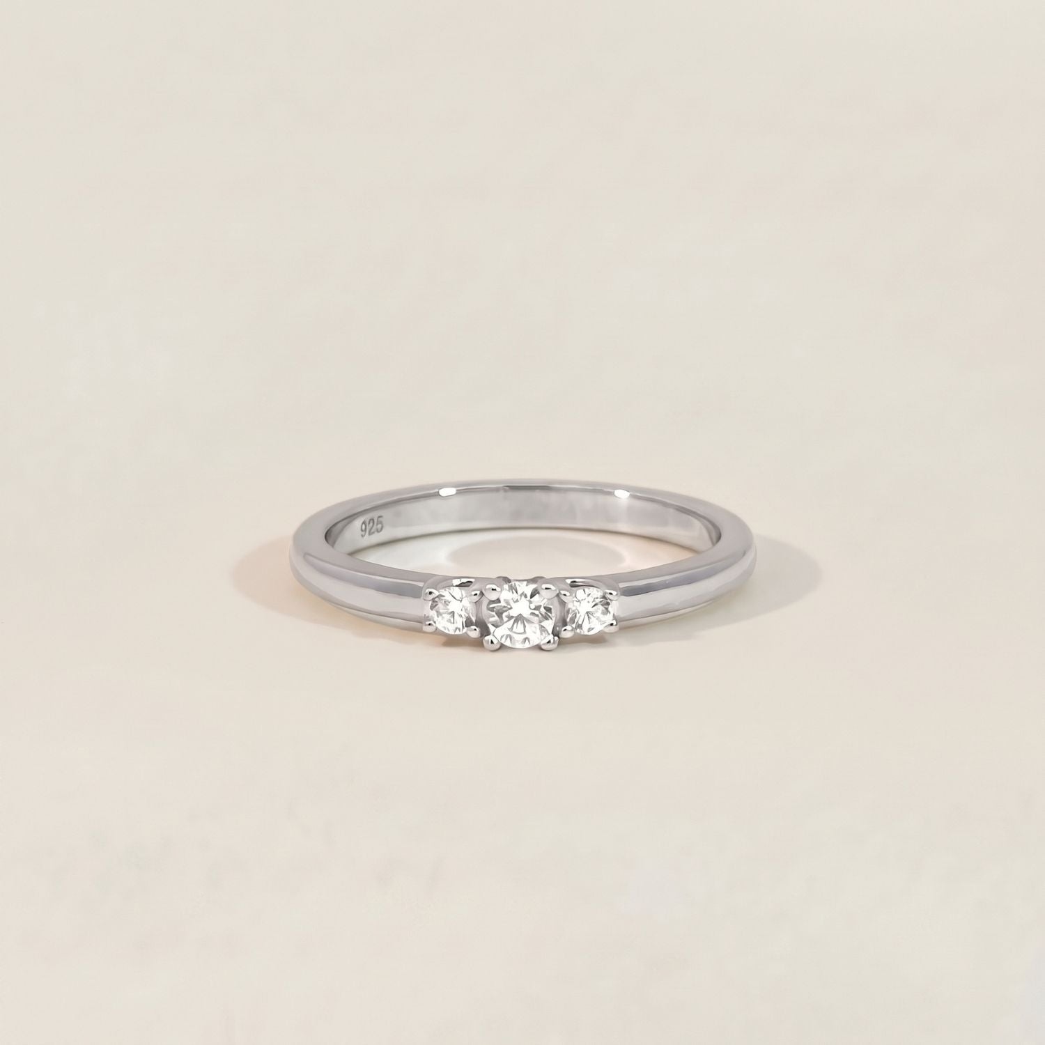 Silver Crystal Pinky Ring