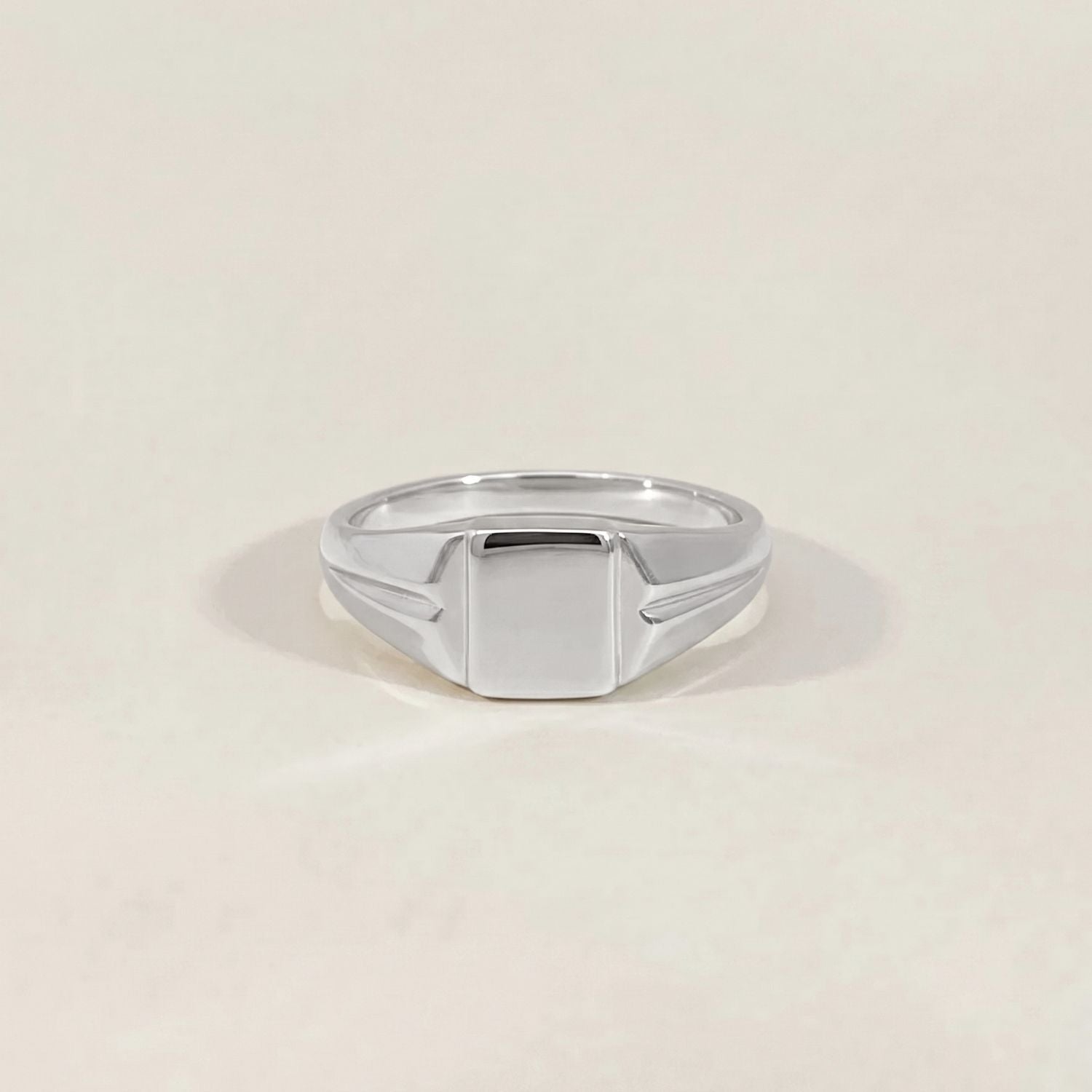 Silver Detailed Signet Pinky Ring