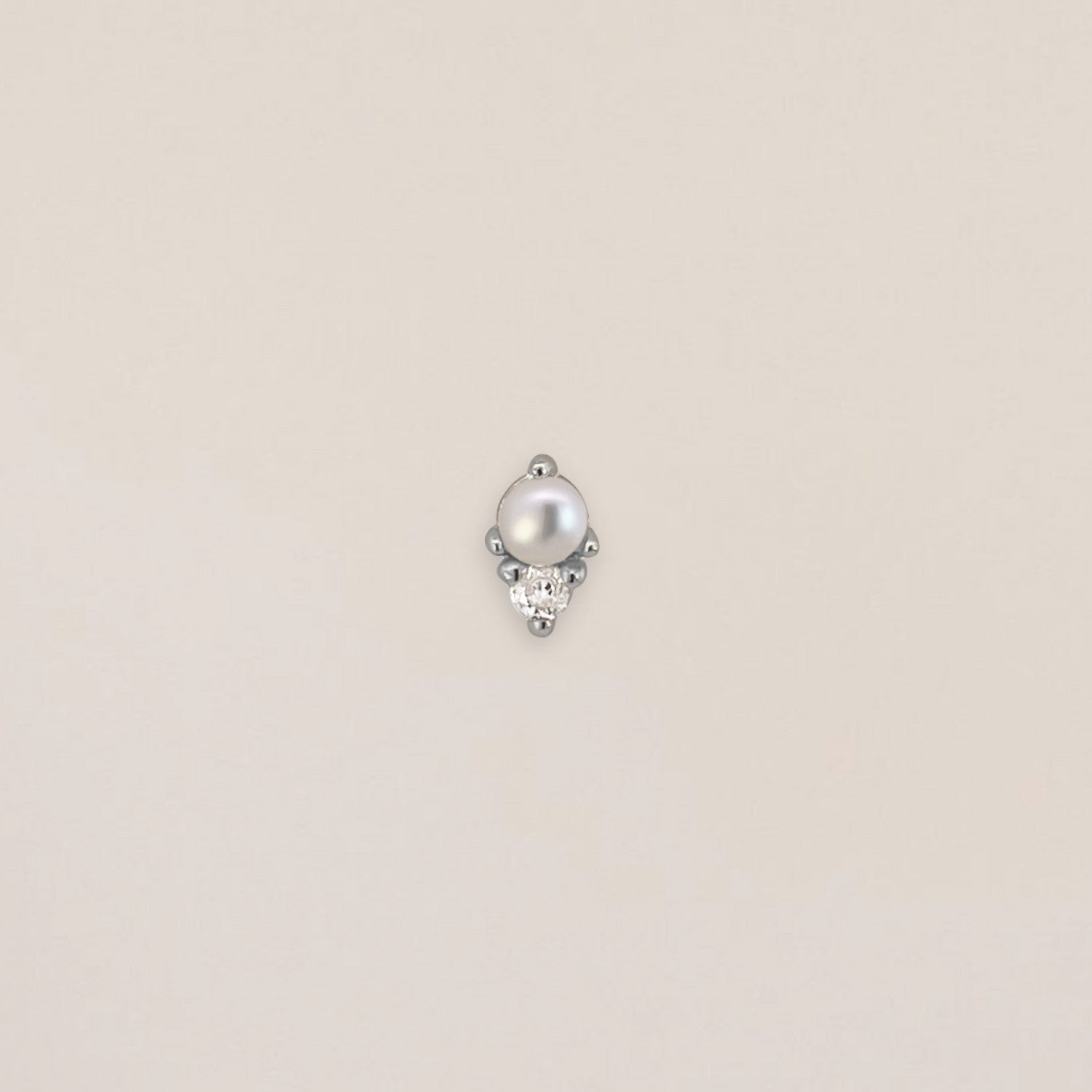 Silver Duo Pearl Piercing