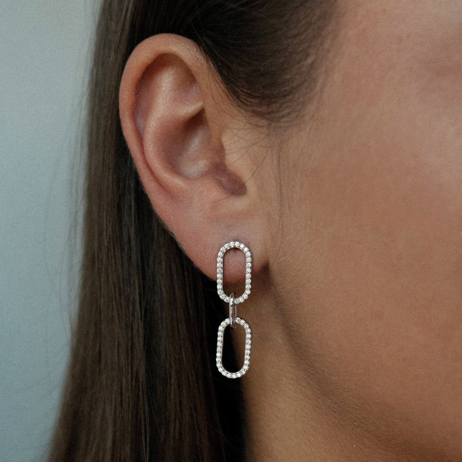 Silver Paperclip Spark Earrings