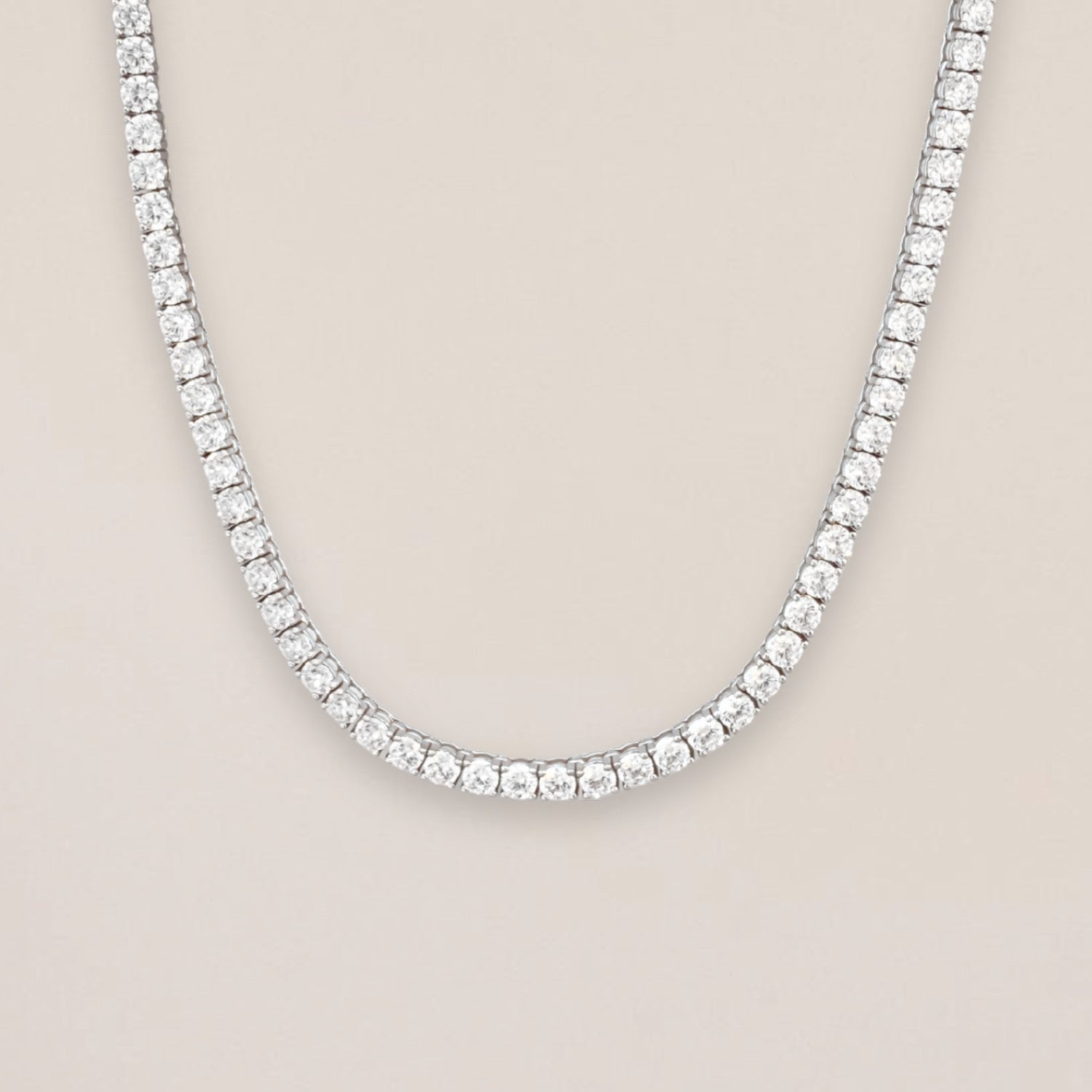 Silver Tennis Necklace Oro Jewels
