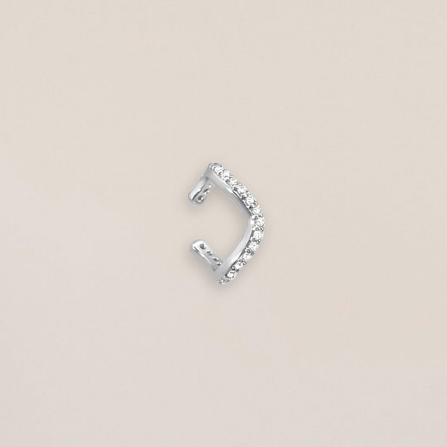 Silver Wavy Spark Ear Cuff