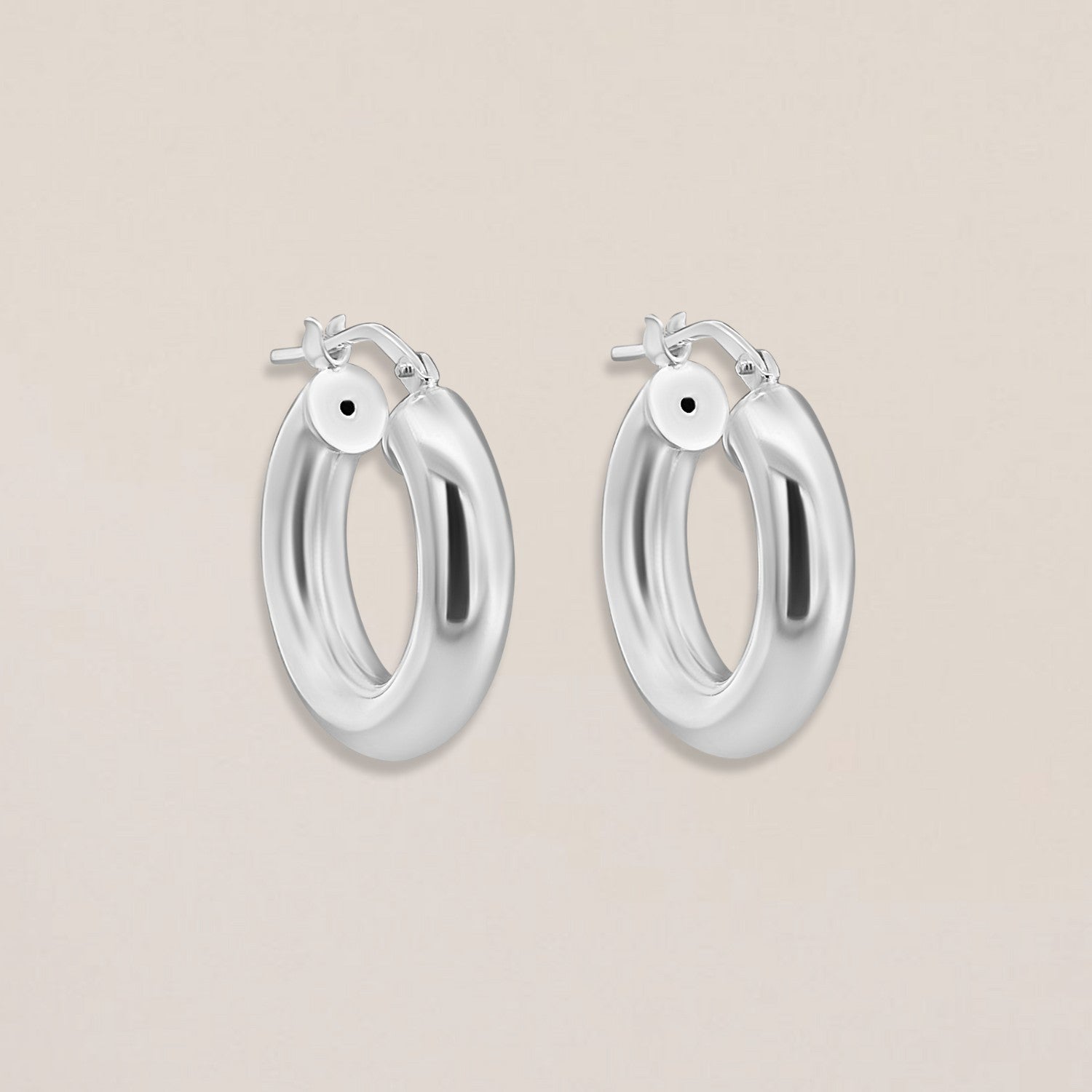 Silver bold hoops