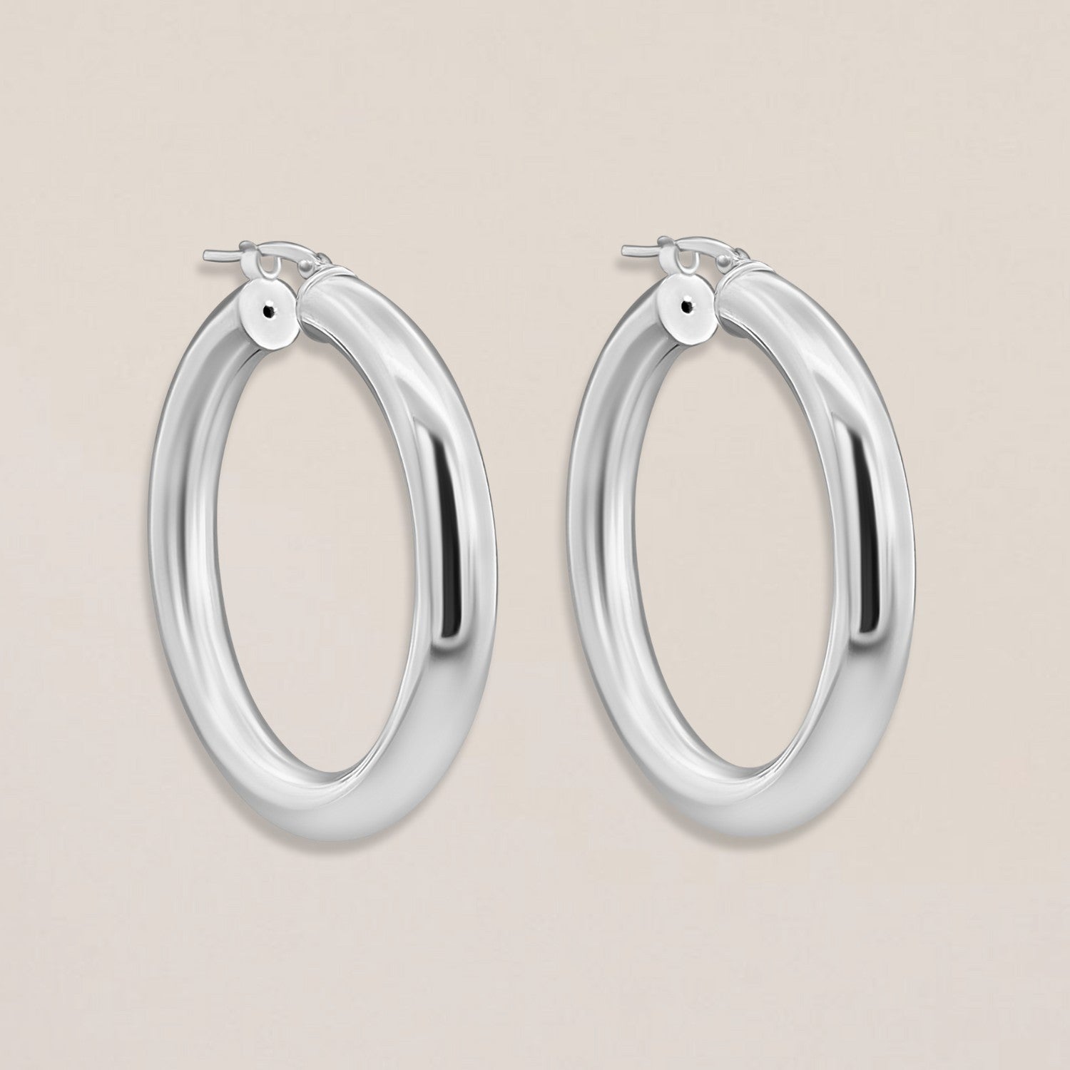 Silver bold hoops large Oro Jewels