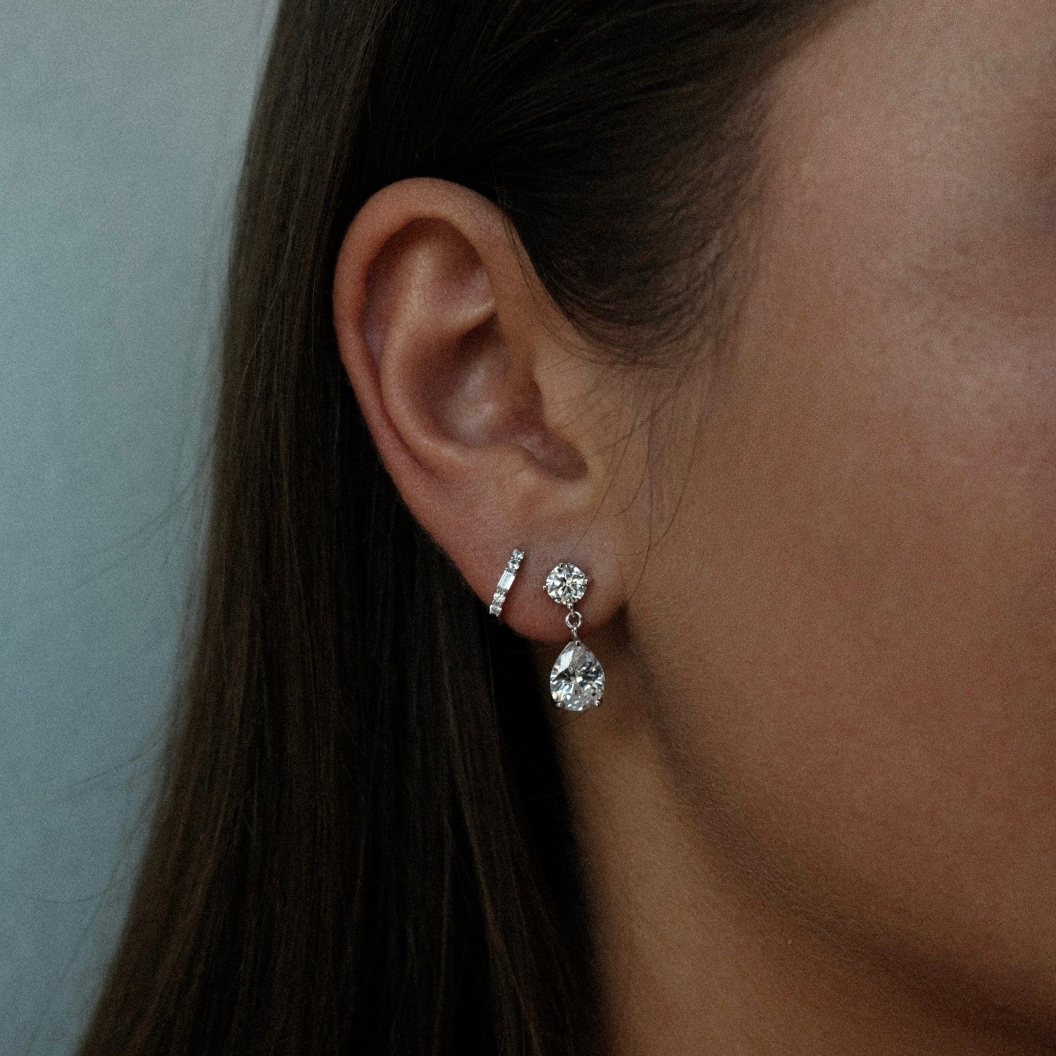 Silver festive earrings