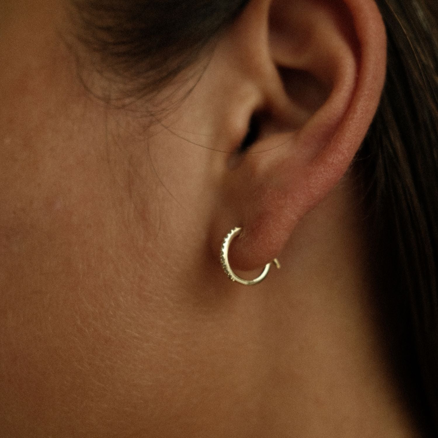 Slim Diamond Hoops Small Side