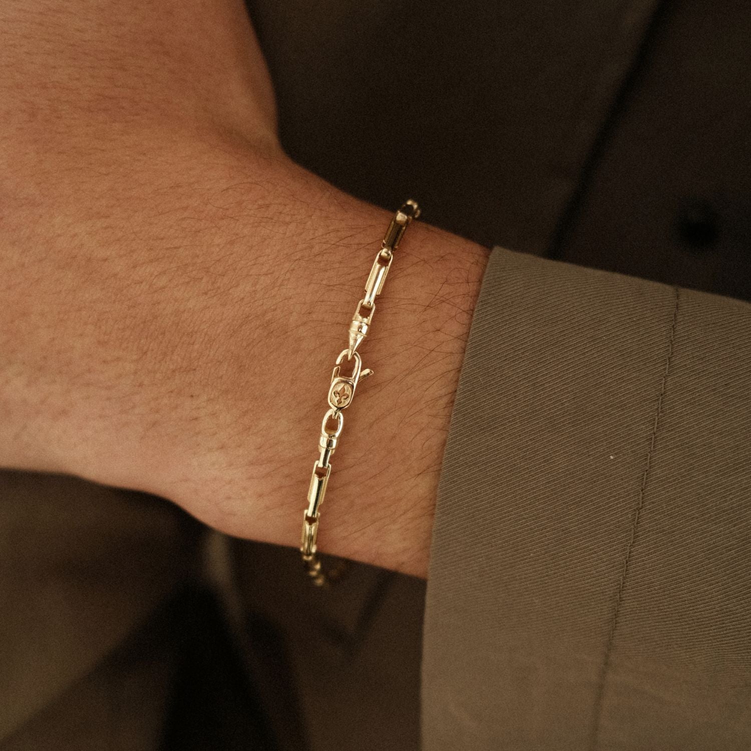 Sluiting Bar Schakel Armband Heren