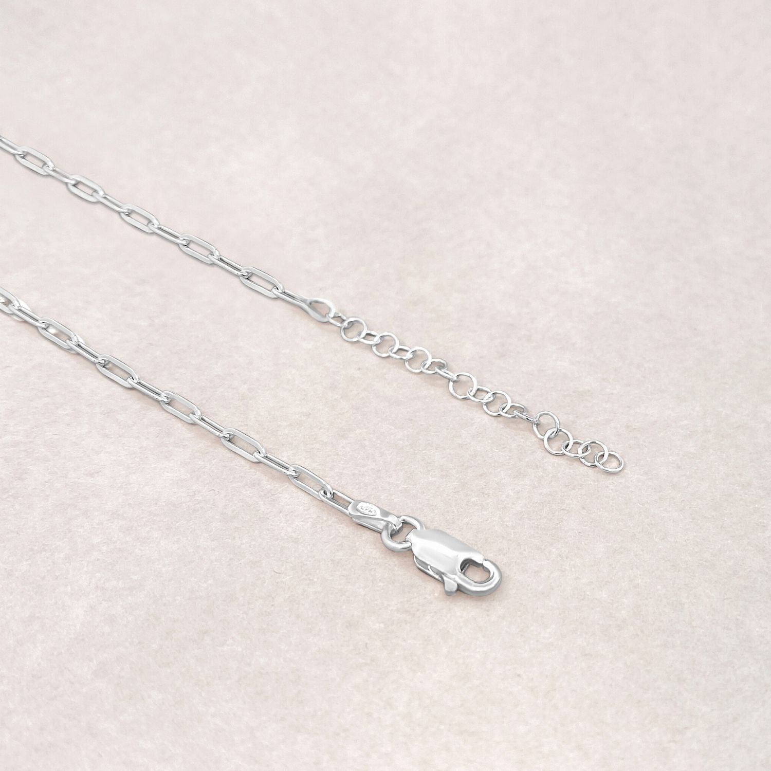 Sluiting zilveren paperclip ketting