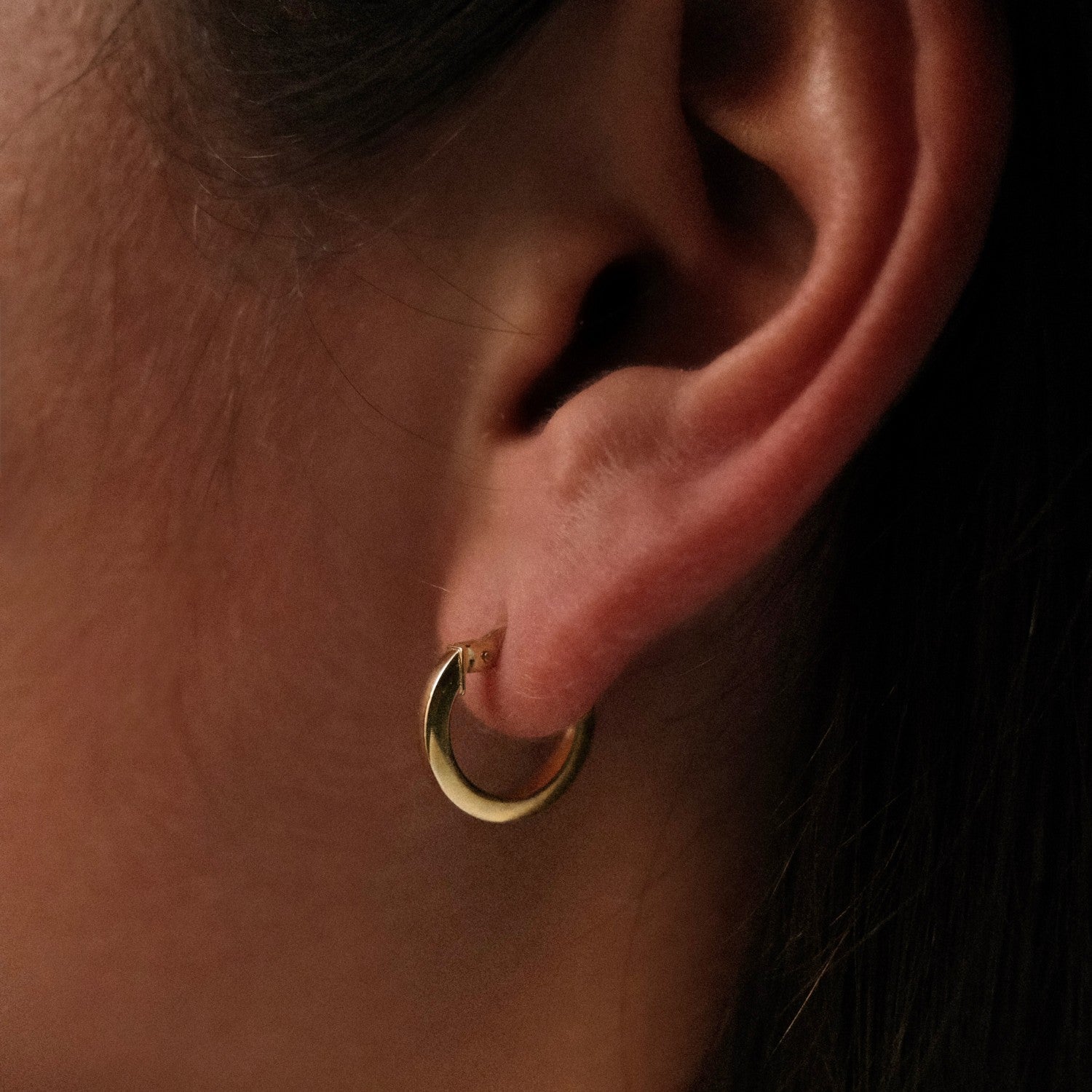 Small chunky hoops goud