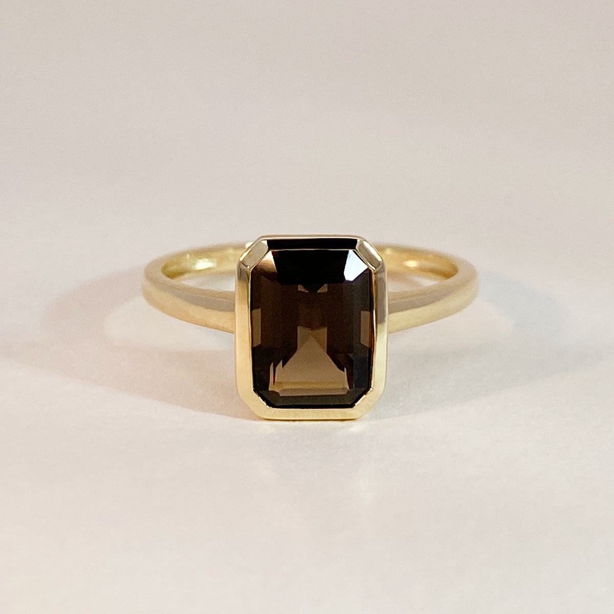 Smokey Quartz Bezel Ring | Oro Jewels
