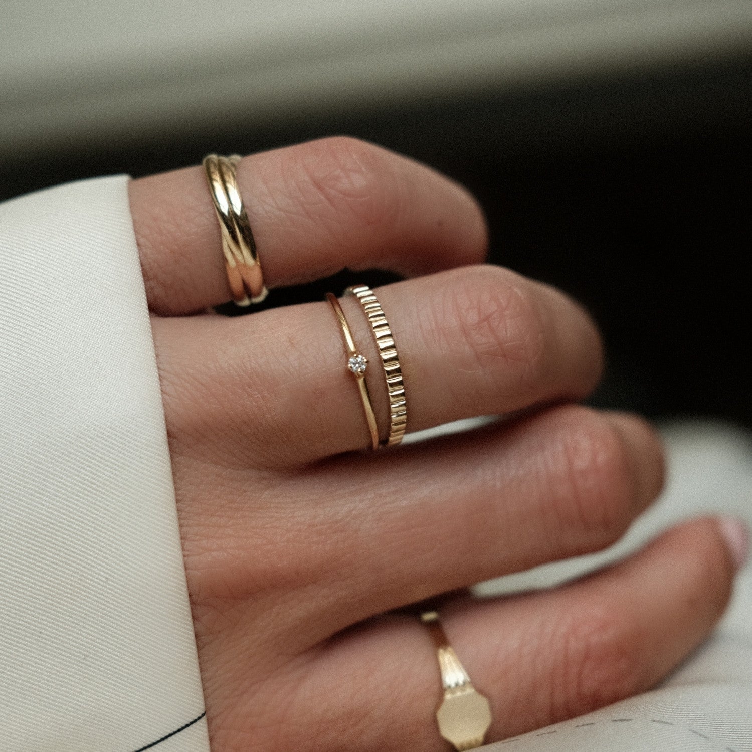 Solitair kristal ring