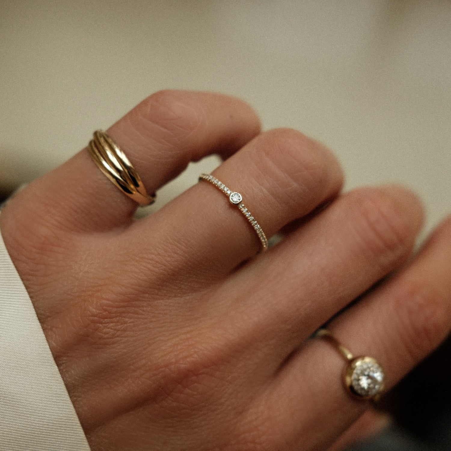 Stackable diamant ring